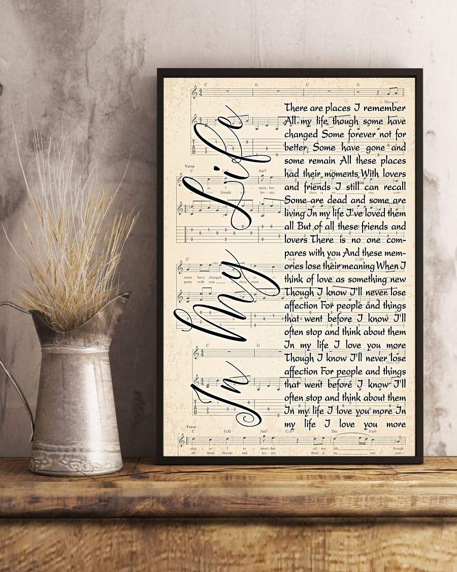 Amazon.com: In My Life Lyrics Portrait Poster Print (12