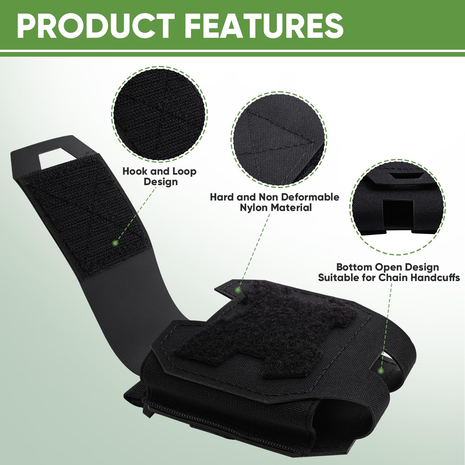 NEXT STATION Handcuff Holster?MOLLE Handcuff Case fits Multiple Cuffs,Handcuff Pouch for Duty Belt Law Enforcement Quick Release Durable