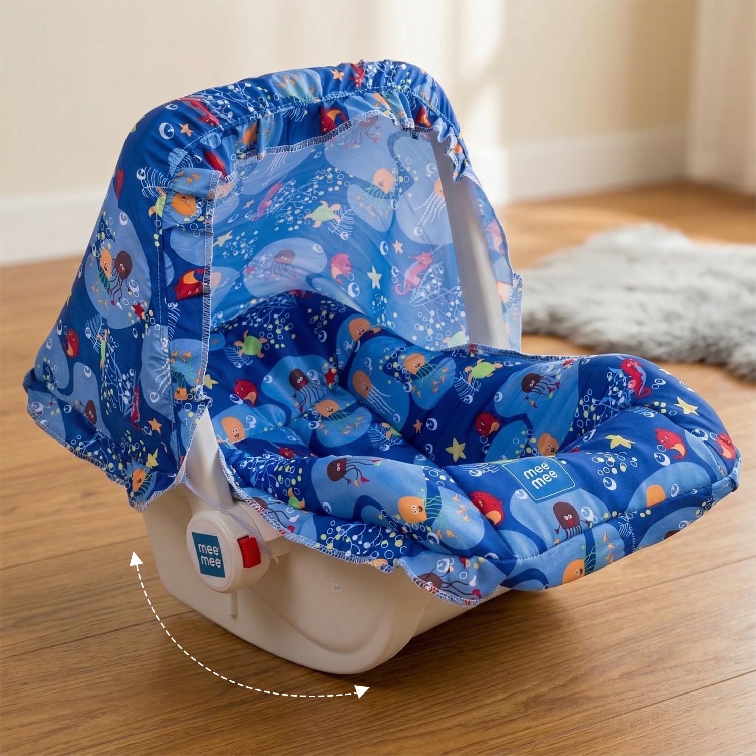 Mee Mee 4-in-1 Baby Carry Cot Rocker - Dark Blue -1