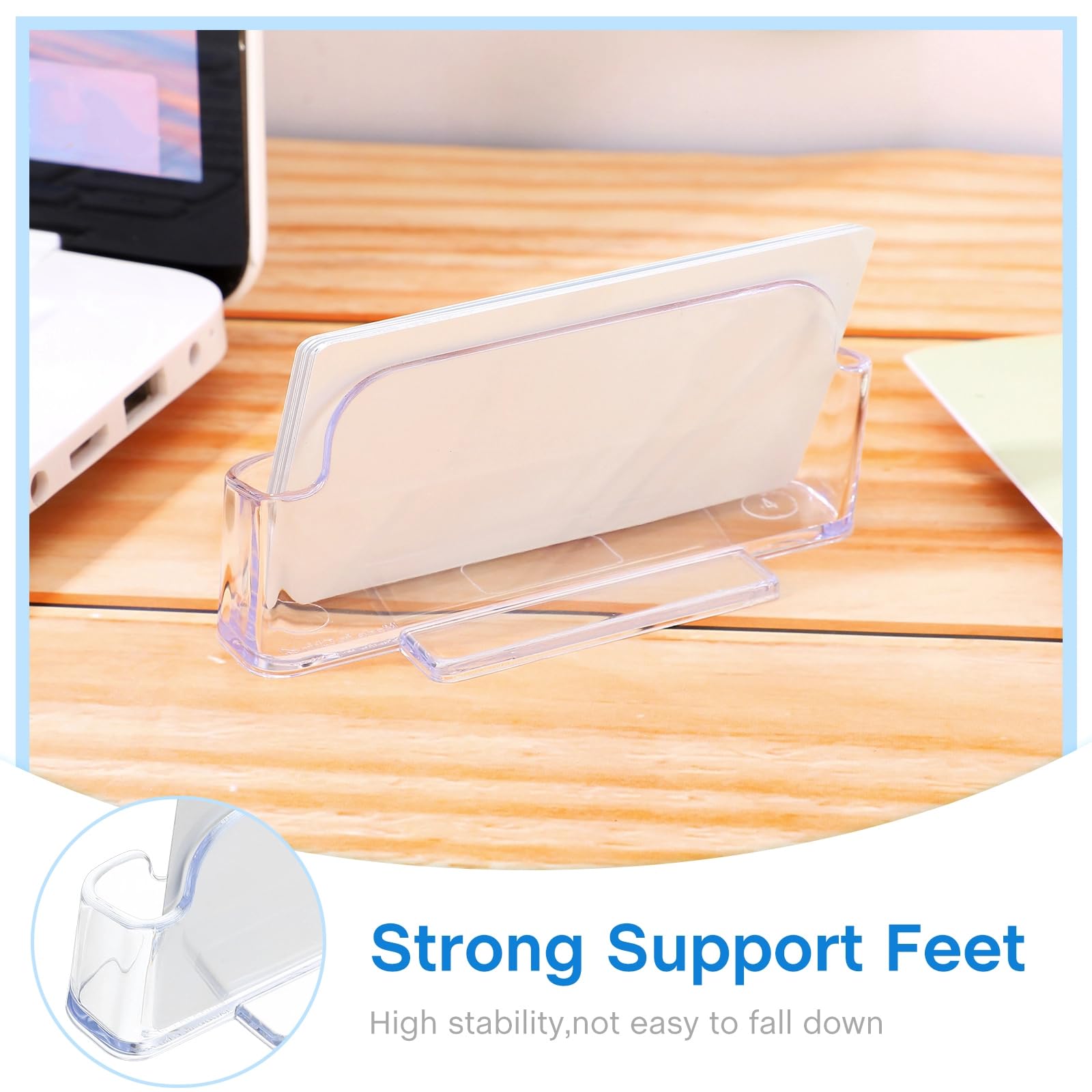Paquete de 50 soportes para tarjetas de visita de acrílico para escritorio, soporte transparente para tarjetas de visita, soporte para tarjetas de visita, soporte para tarjetas de visita, organizador