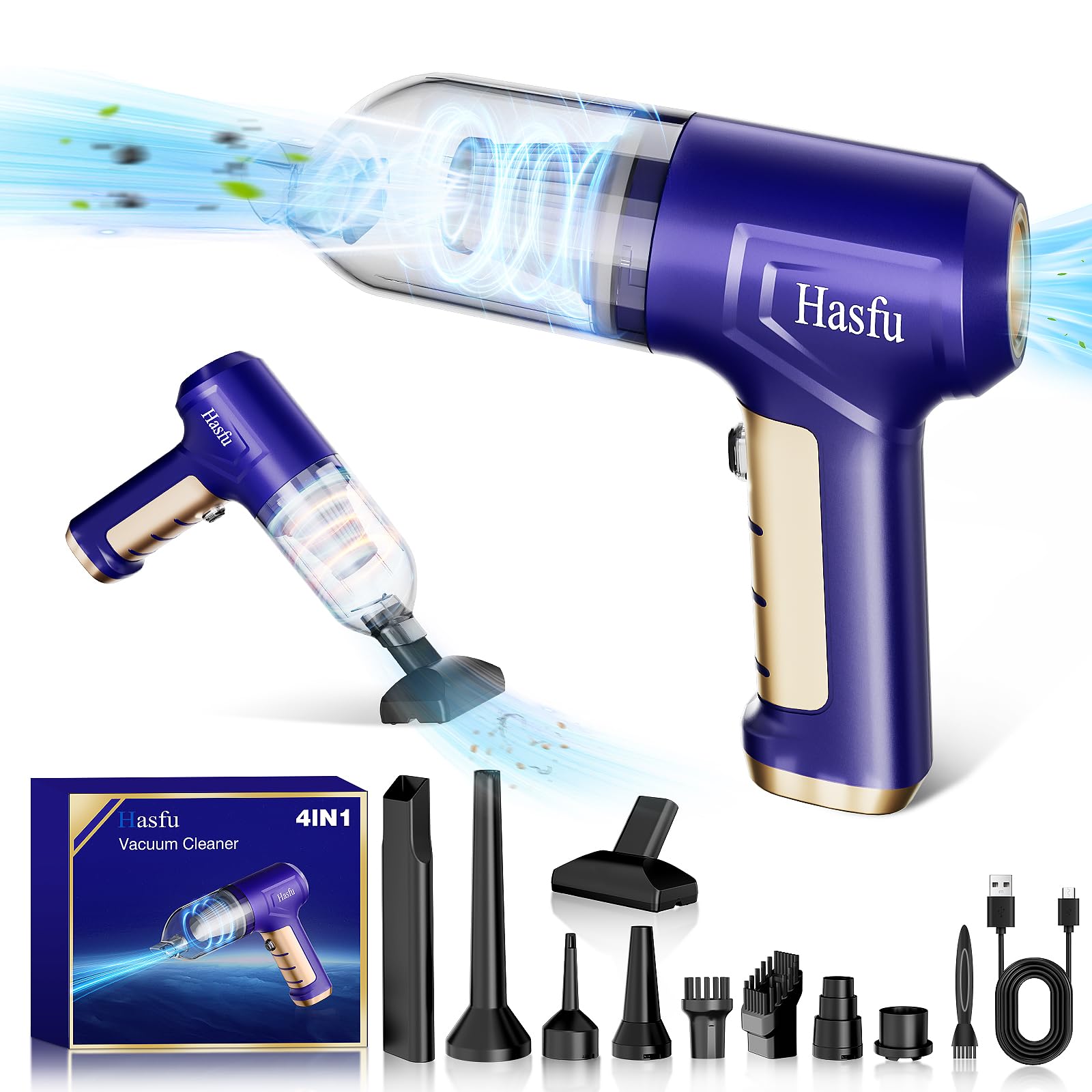 Cordless Car Vacuum Cleaner with Brushless Motor - 13500Pa High Power Suction, Rechargeable Portable Vacuum for Car, Home, RV Camper