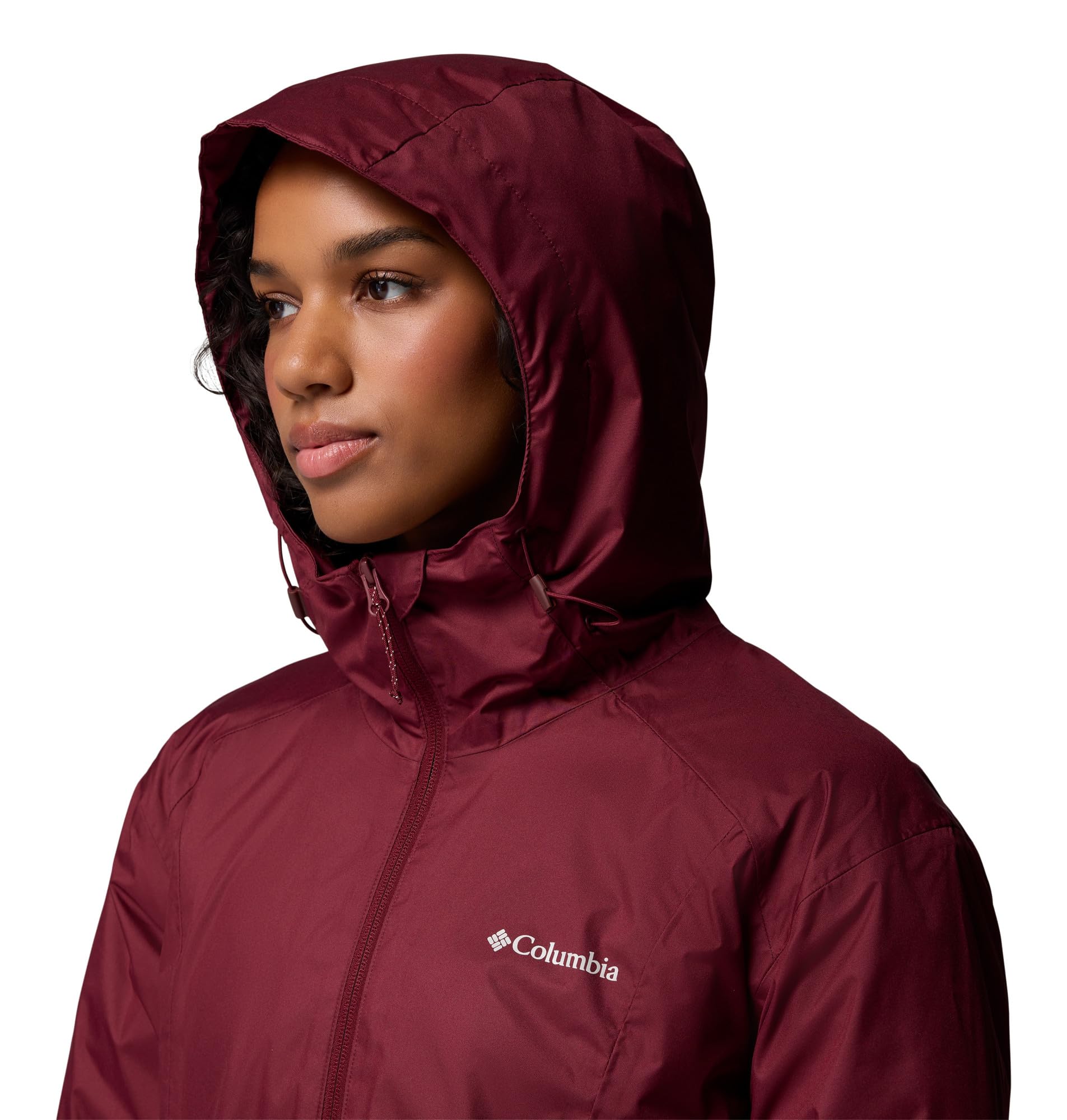 Columbia Damska kurtka Inner Limits 3, wodoodporna kurtka przeciwdeszczowa, bogate wino, gumka do ścierania, różowa, XL