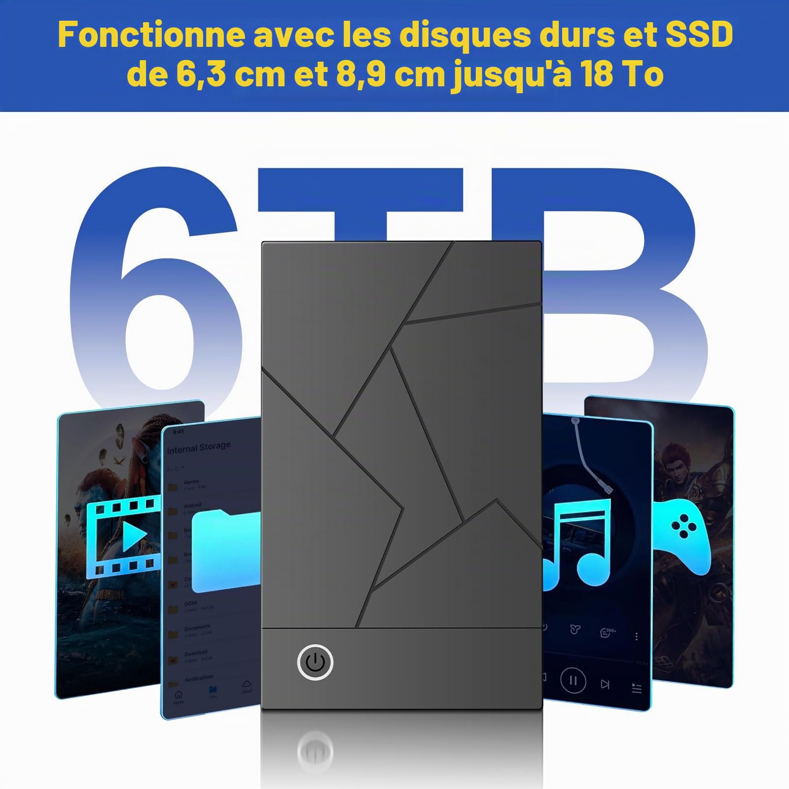 Disques Dur Dock USB 3.0 pour 2.5"/3.5" SATA HDD/SSD - UASP Support, Plug & Play, Compatible avec Windows, Mac & Linux