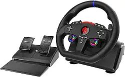 SUBSONIC – Superdrive 270 GT-5 Steering Wheel - PS5 LED steering wheel with dual sticks, 270° rotation, pedals and paddle shifters. Compatible with PS5 and PC – Black
