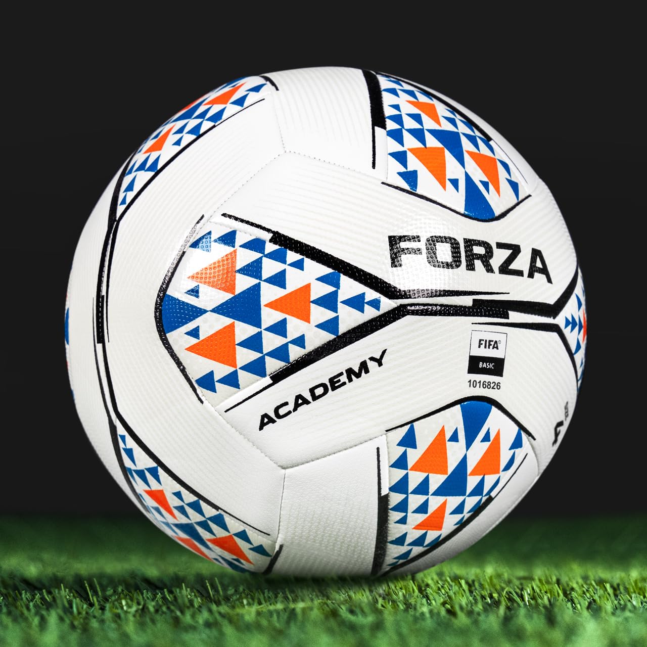 FORZA Academy Footballs – FIFA Certified, Durable Match & Training Balls, 6 Colour Options & Multipacks (White, Blue & Orange, Size 4 (Junior) - Pack of 3)