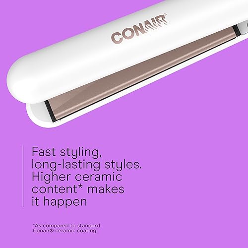 Miniatura 10 de Conair Plancha plana de cerámica doble, alisador de pelo de 1 14 pulgadas