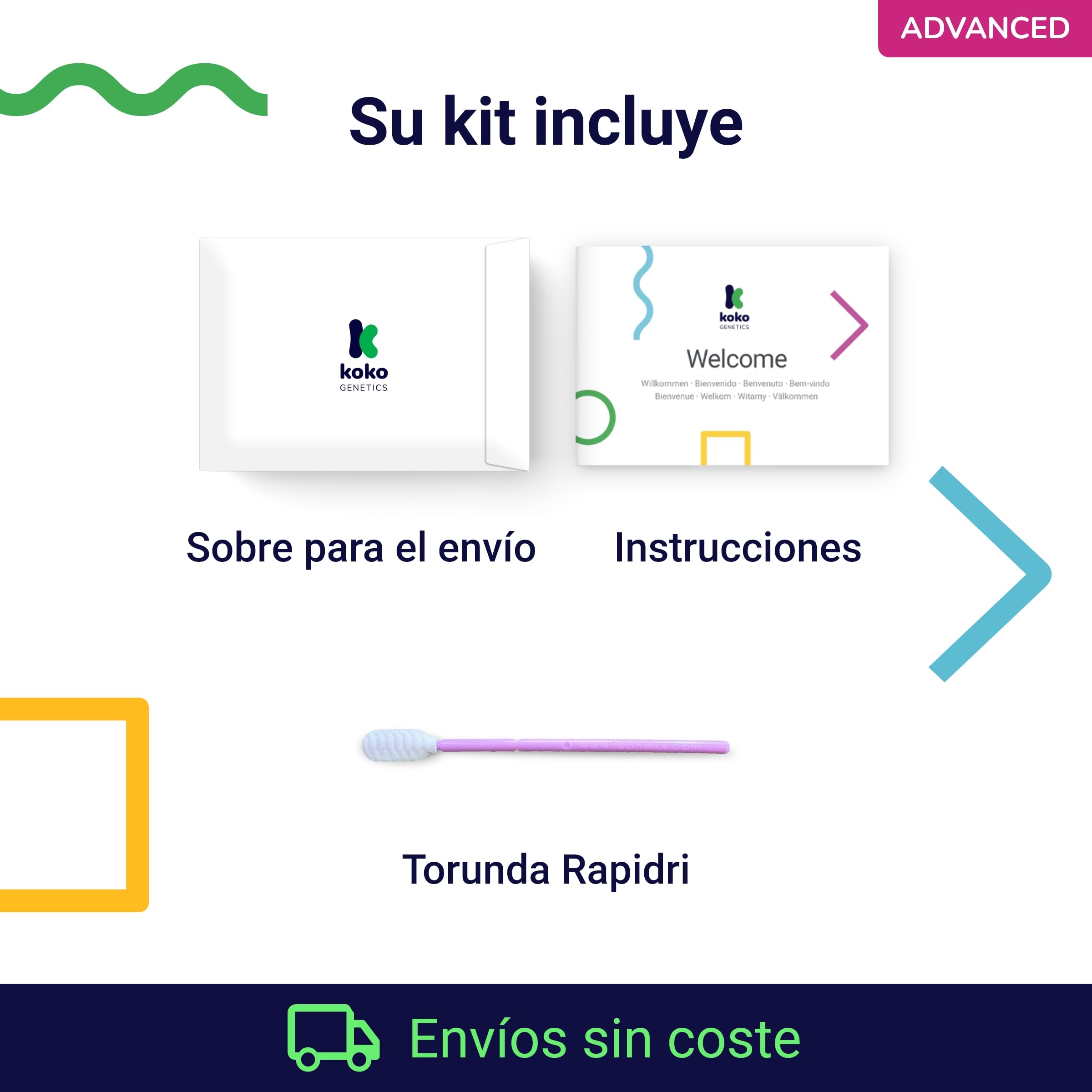 Koko Genetics test ADN perros Advanced (+175 reportes de razas, salud y rasgos). Actualizaciones sin coste