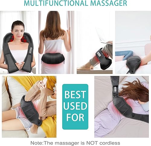 Miniatura 5 de AERLANG Shiatsu Back and Neck Massager, Back Massager Deep Tissue Kneading Neck and Shoulder Massage with Heat, Electric Massage Pillow Fathers Day