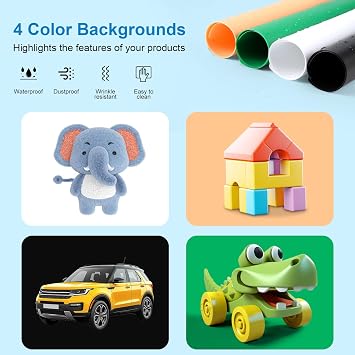Mini Portable Photo Studio Light Box - 12x12 Light Box Photography - Professional Dimmable Shooting Tent Kit - 144 LED Lights (CRI >97) + 4 Photo Backdrops for Product Photography