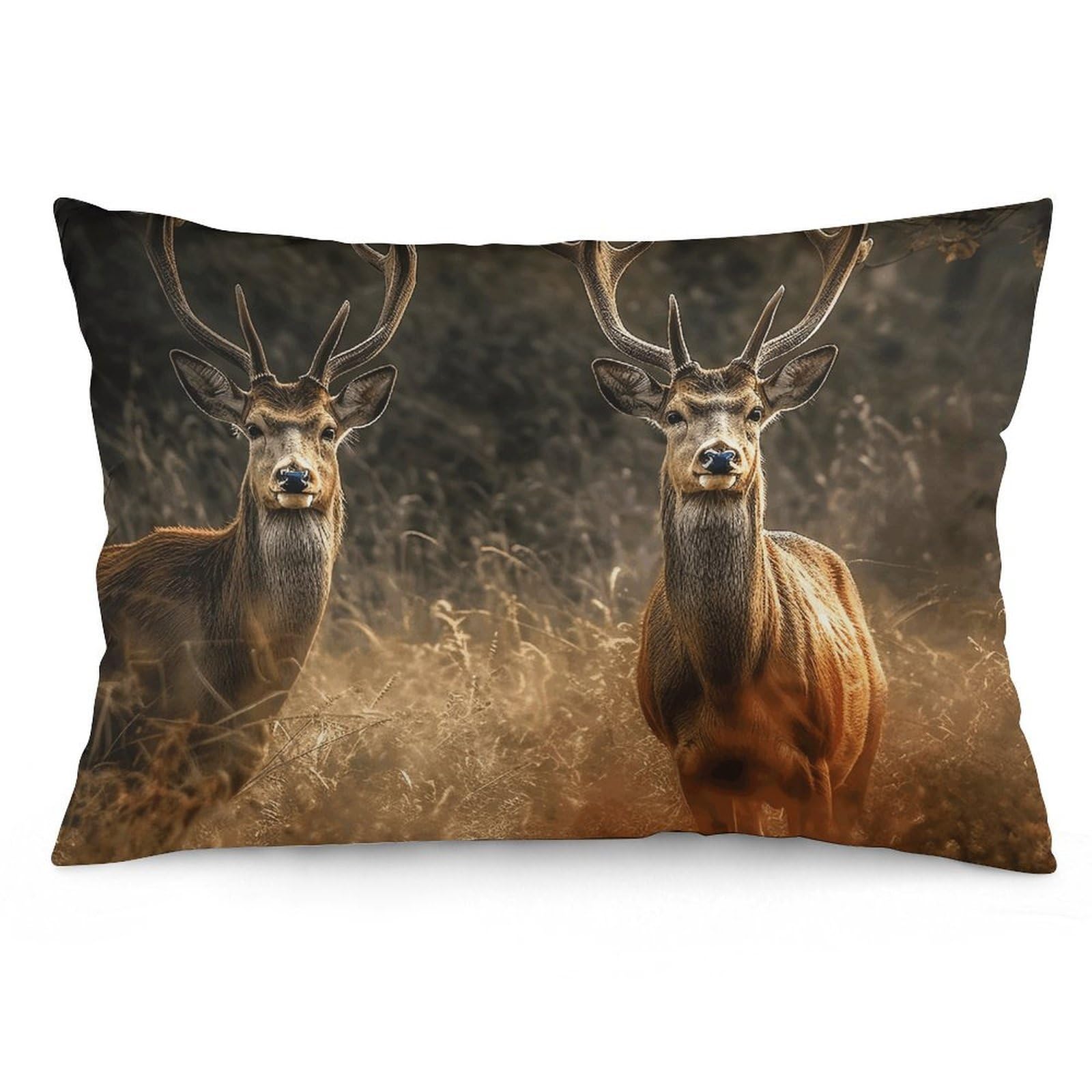 NONHAI 2 Pack Pillow Cases for Hair and Skin, Soft Breathable Pillow Case Covers with Hidden Zipper, Deer in Meadow Pillowcase 16 "x24 Pillow Covers for Sleeping Gift