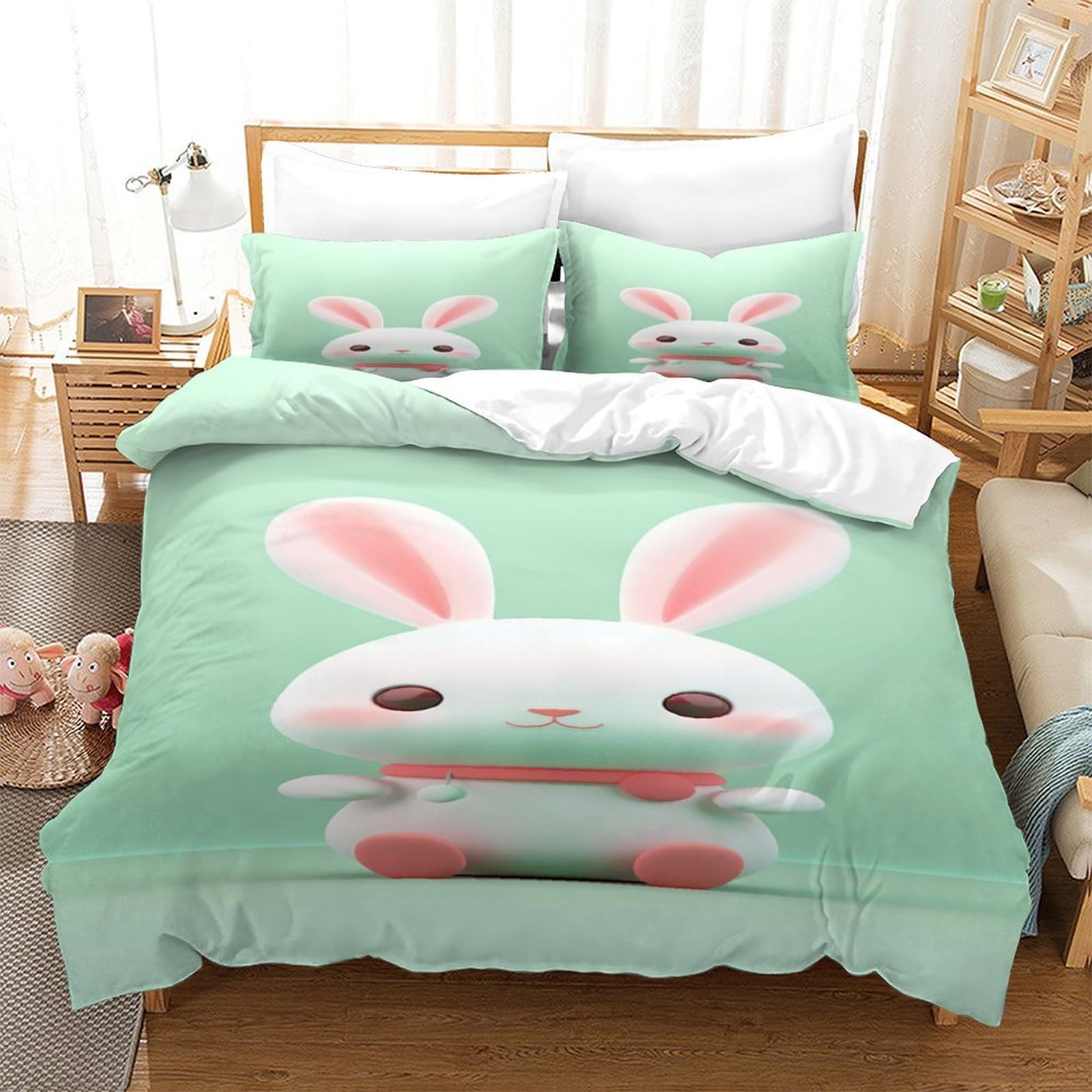 Housse de couette lapin mignon pour créer un cocon douillet enfant