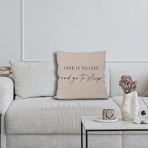 Miniatura 2 de Knibeo Give It to God and Go to Sleep, funda de almohada decorativa para cama, fundas de almohada decorativas de 18 x 18 pulgadas, funda de almohada