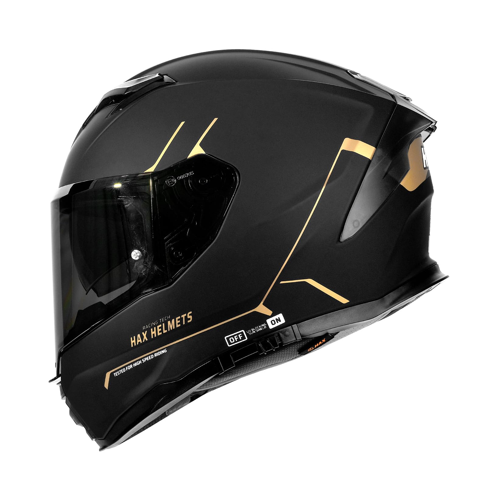 HAX Force Aerodynamic Full Face Motorcycle Helmet for Street Bike DOT &amp; ECE