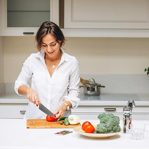 Miniatura 5 de FREEBLOSS Tabla de cortar de madera grabada con adorable patrón de gato Tabla de cortar de cocina, regalo para la inauguración de la casa, pareja,