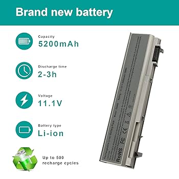 Batteria Laptop ASUNCELL Per Dell Latitude E6400 E6410 E6500 E6510, Precision M2400 M4400 - 5200mAh 11.1V - Foto 4