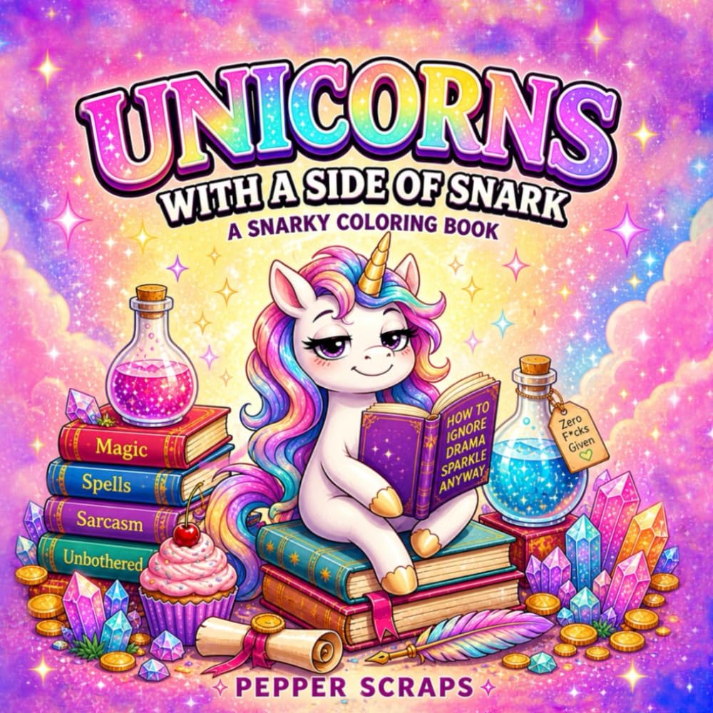 Unicorns with a Side of Snark: Cute Unicorns & Sarcastic Quotes for Stress Relief (A Side of Snark Coloring Books)