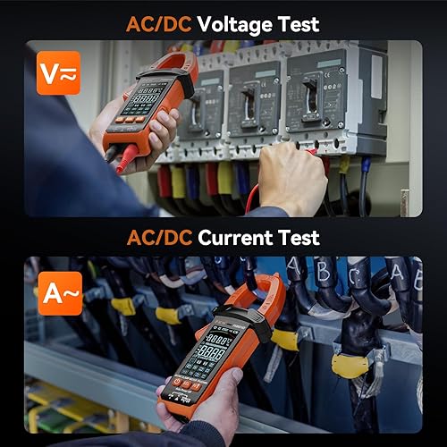 Miniatura 6 de Medidor de abrazadera digital multímetro 6000 cuentas probador de voltaje de amplificador de rango automático con voltajecorriente CACC,