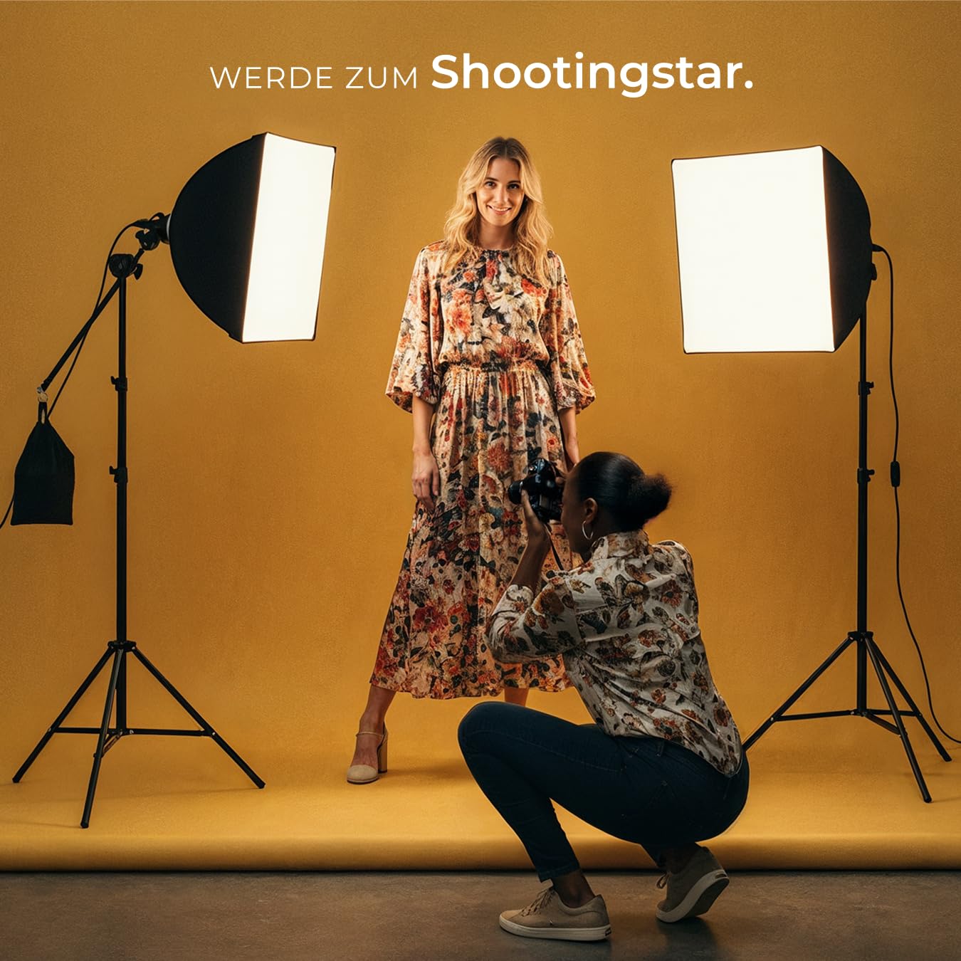 tectake® Profi Fotostudio Set 1x Studioleuchte Kamera Alu Stativ inkl. LED Beleuchtung, Softbox, Tasche, für natürliches Licht, Zubehör für Streaming, Foto, Selfie, Video, Webcam, Indoor und Outdoor