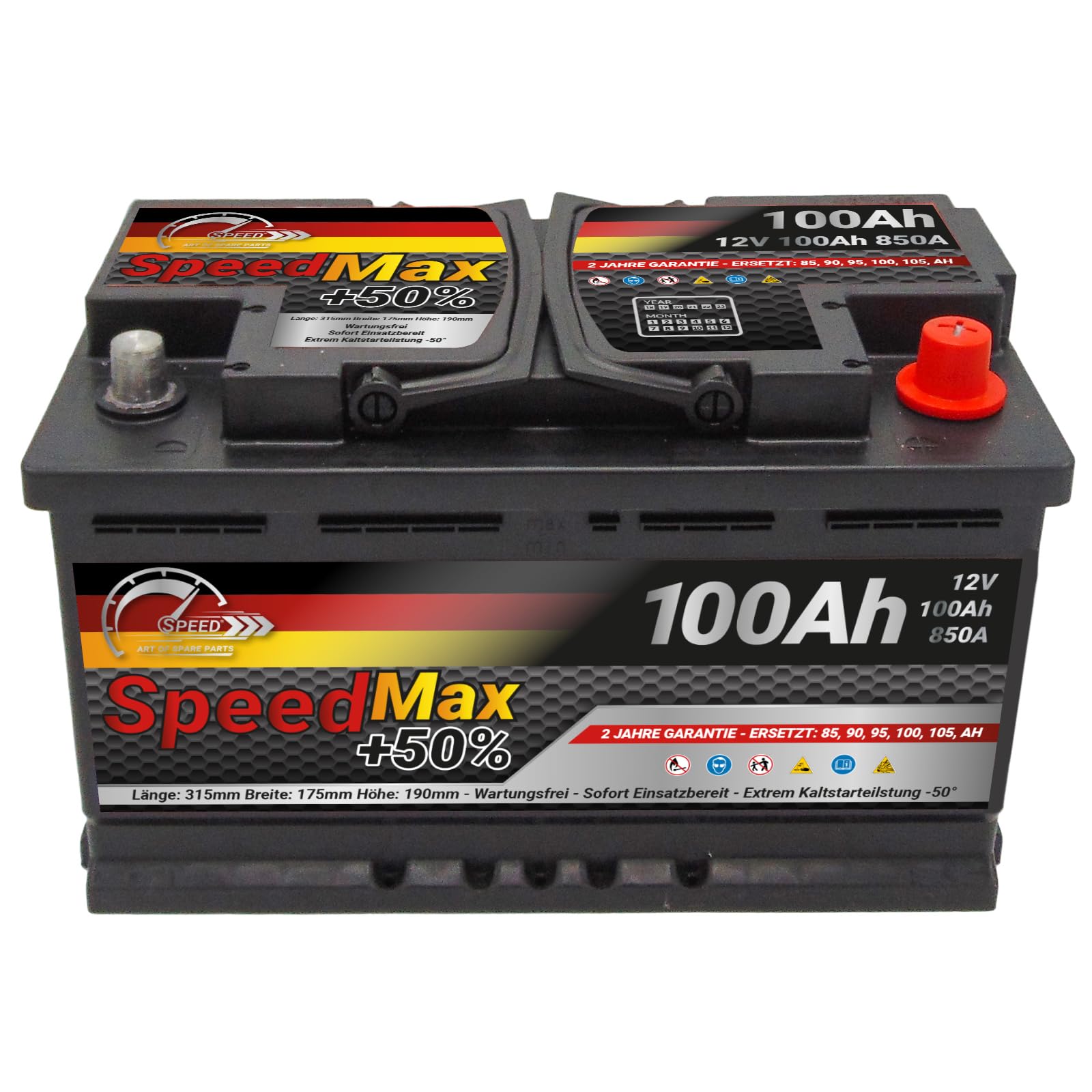 Autobatterie Speed Max L4100MAX 100Ah 850A 12V