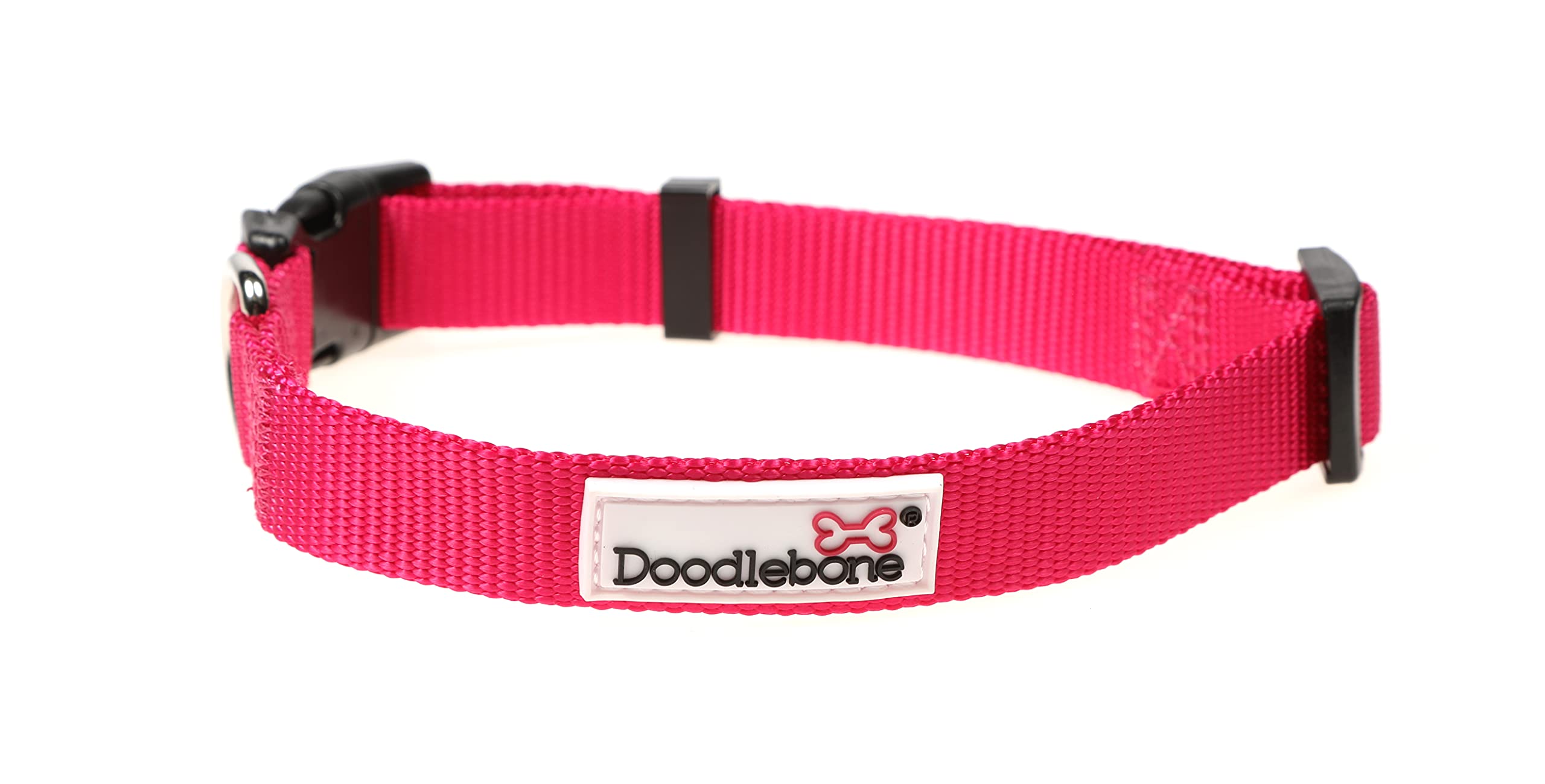 Doodlebone – Dog Collar – Adjustable Strong Collar with Secure D Ring, Strength Tested Components & Machine Washable Design for Everyday Walkies – Size 3-6, 30-50cm - Fuchsia — image 1