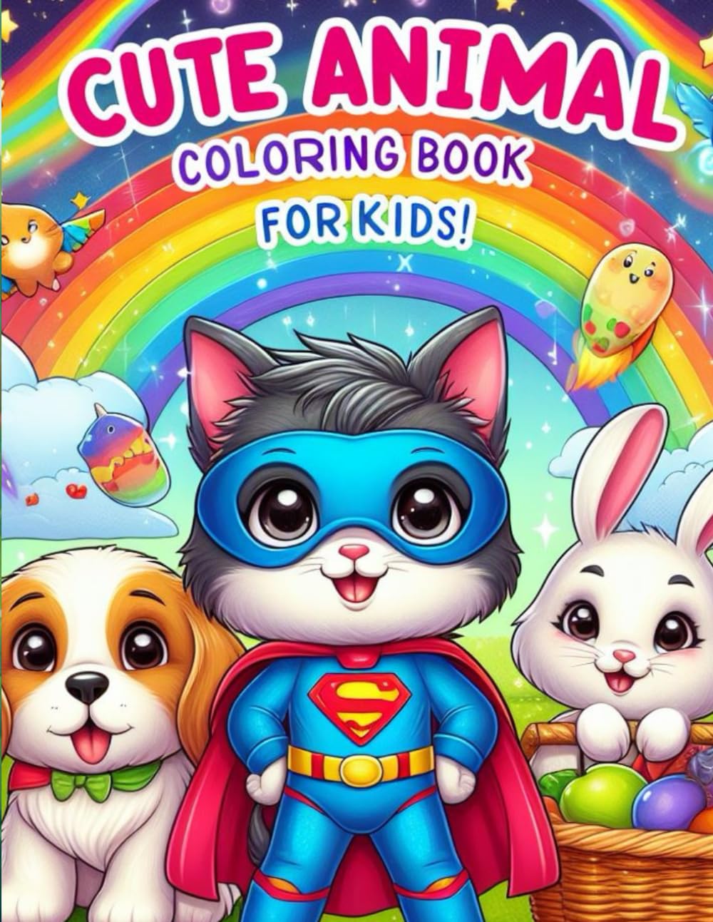 Cute Animal Coloring Book for Kids: Enjoy a variety of adorable animals in fun settings. Perfect for relaxation and creativity.