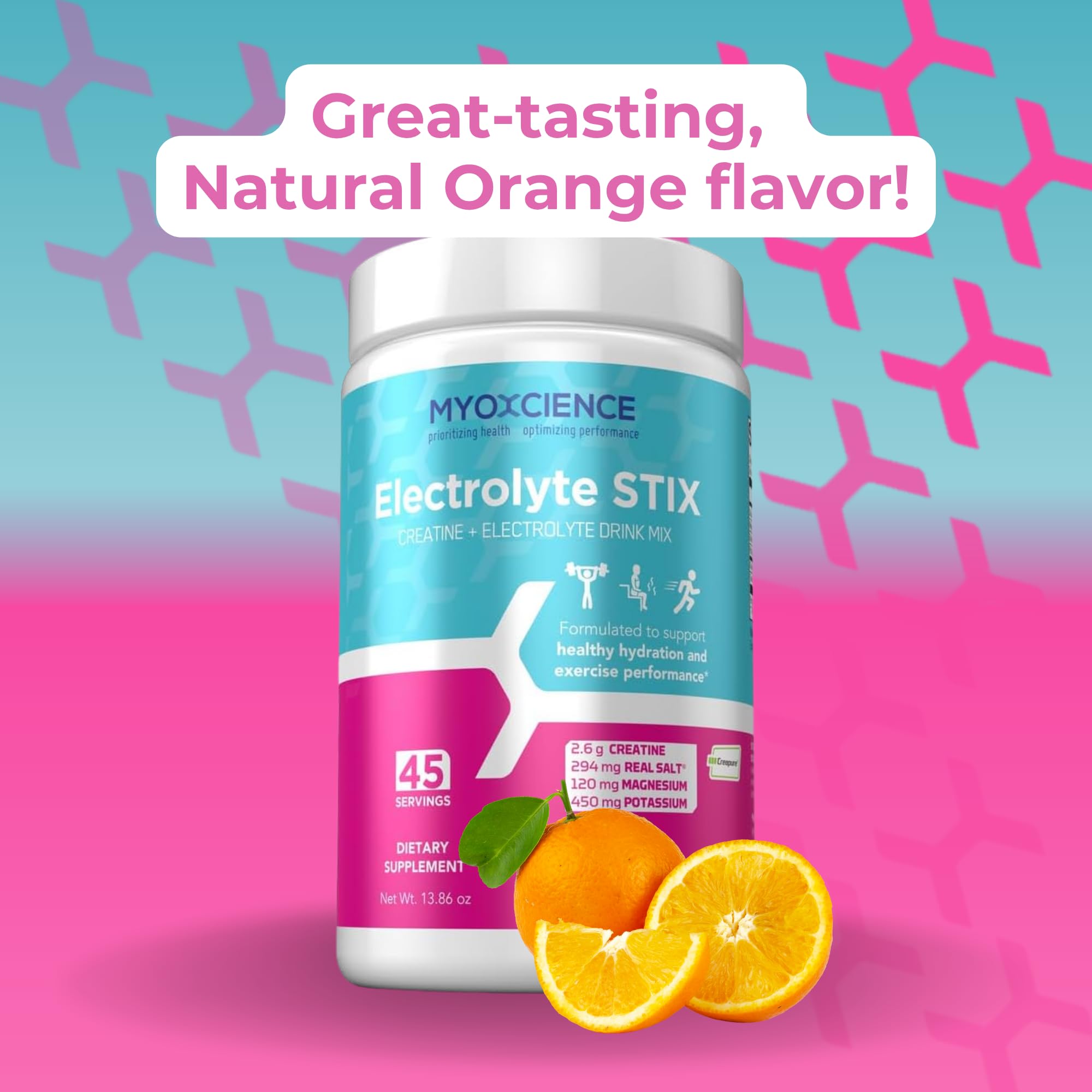 MYOXCIENCE Electrolyte STIX | Natural Orange Flavor | 45 Serving Jar — Amazon image 5