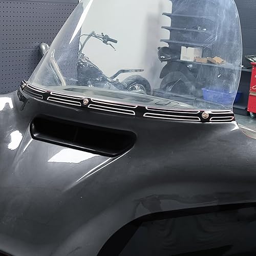 Miniatura 2 de HDBUBALUS Motocicleta CNC ranura pista estilo parabrisas ajuste para Harley 2014-2016 Touring FLHT FLHX