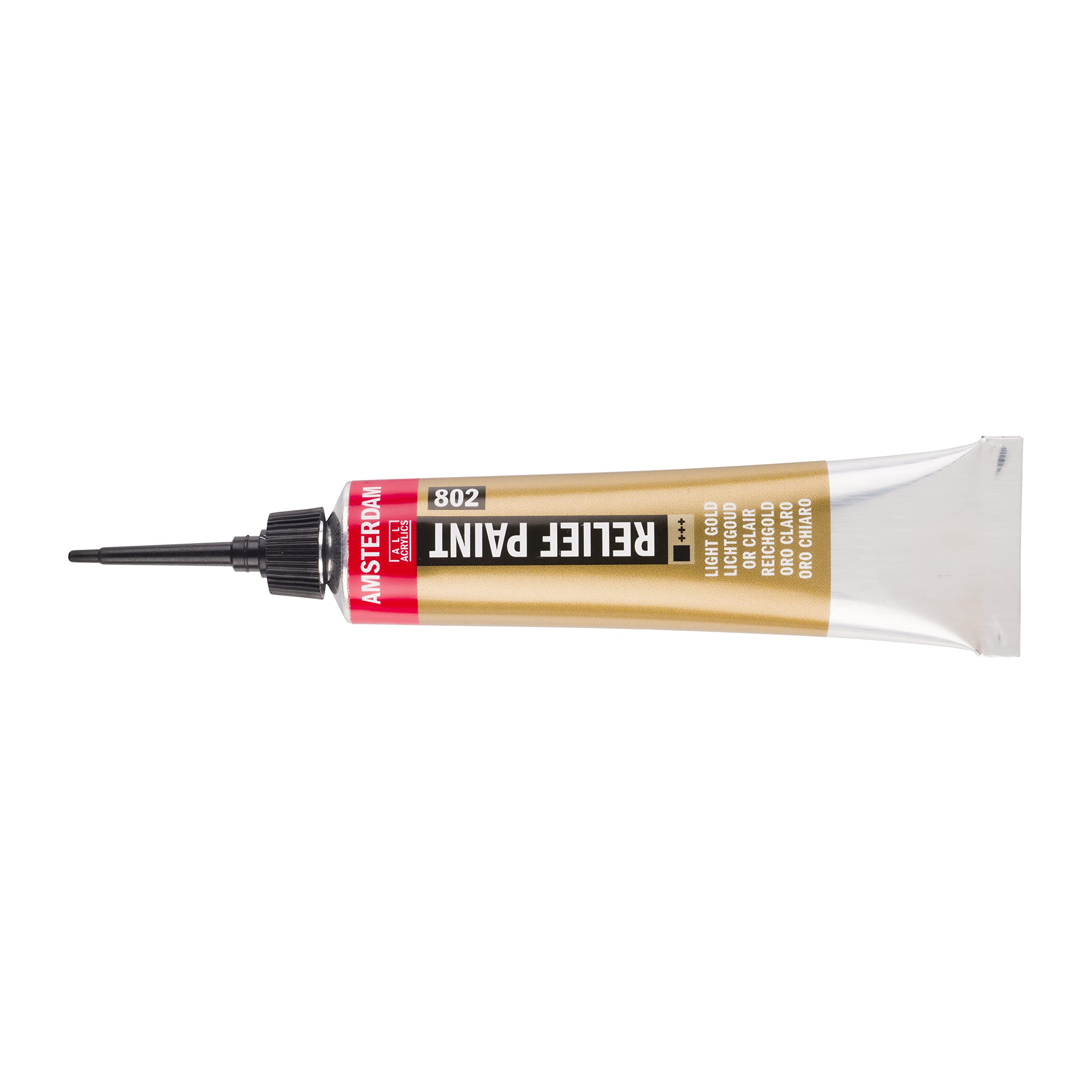 Amsterdam Light Gold Relief Paint - 802-20 Ml Tube - High-Quality Lightfast Pigments - Opaque 3D Effects - Water-Based Permanent Paint