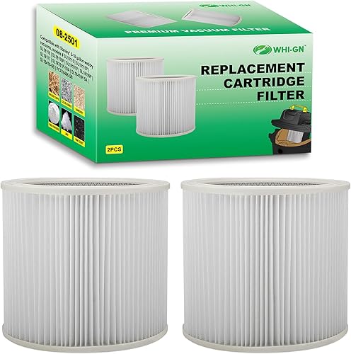 Miniatura 7 de Repuesto para filtro de aspiradora Stanley Shop, filtro de cartucho 08-2501, para la mayoría de los modelos de aspiradoras húmedas/secas de 5-18