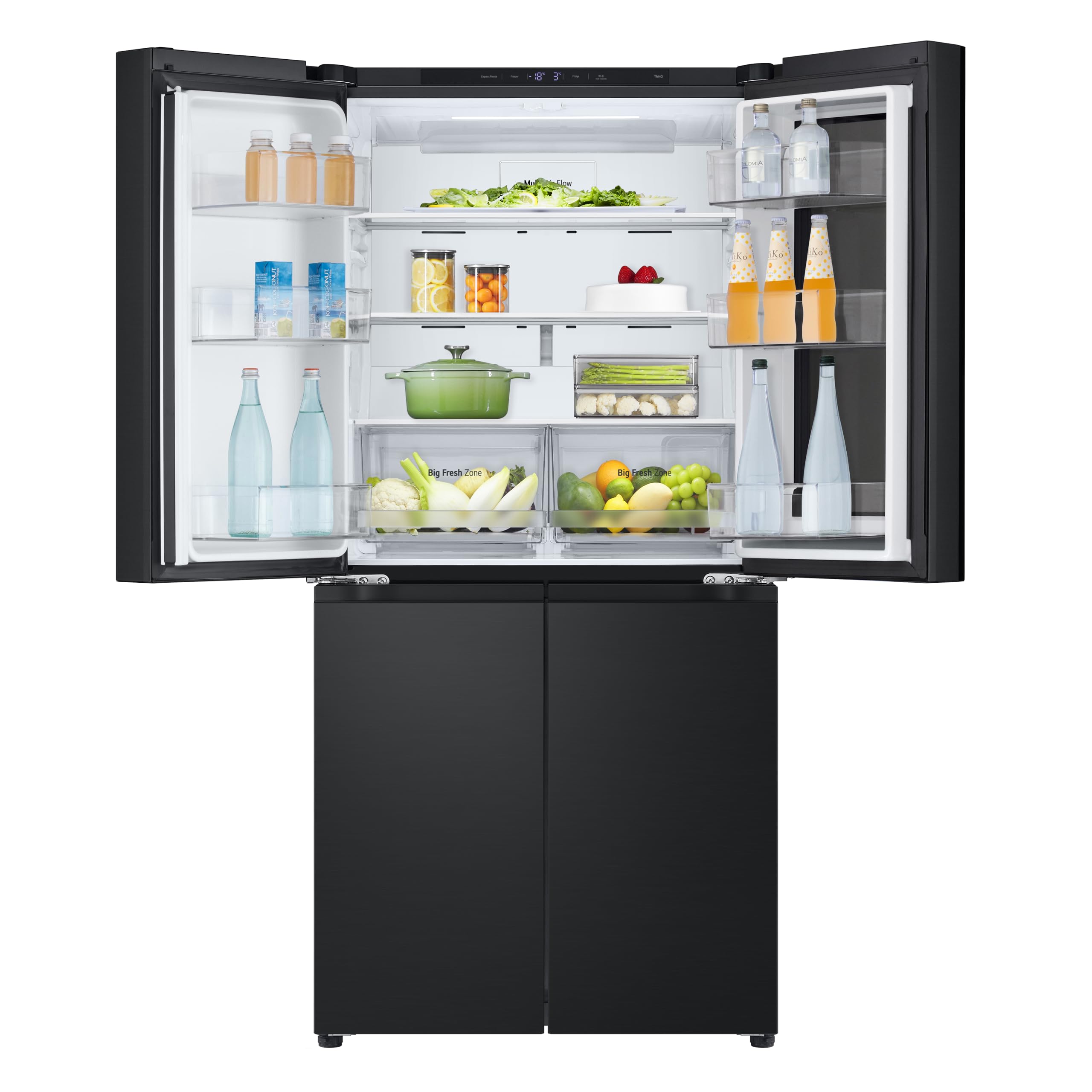 LG GMG860EPBE Frigorifero Slim Multidoor InstaView, Classe E, 638L, Wi-Fi, Door e Linear Cooling, Frigo con Dispenser Acqua UVnano senza allaccio, Metal Fresh, Frigorifero Nero Opaco