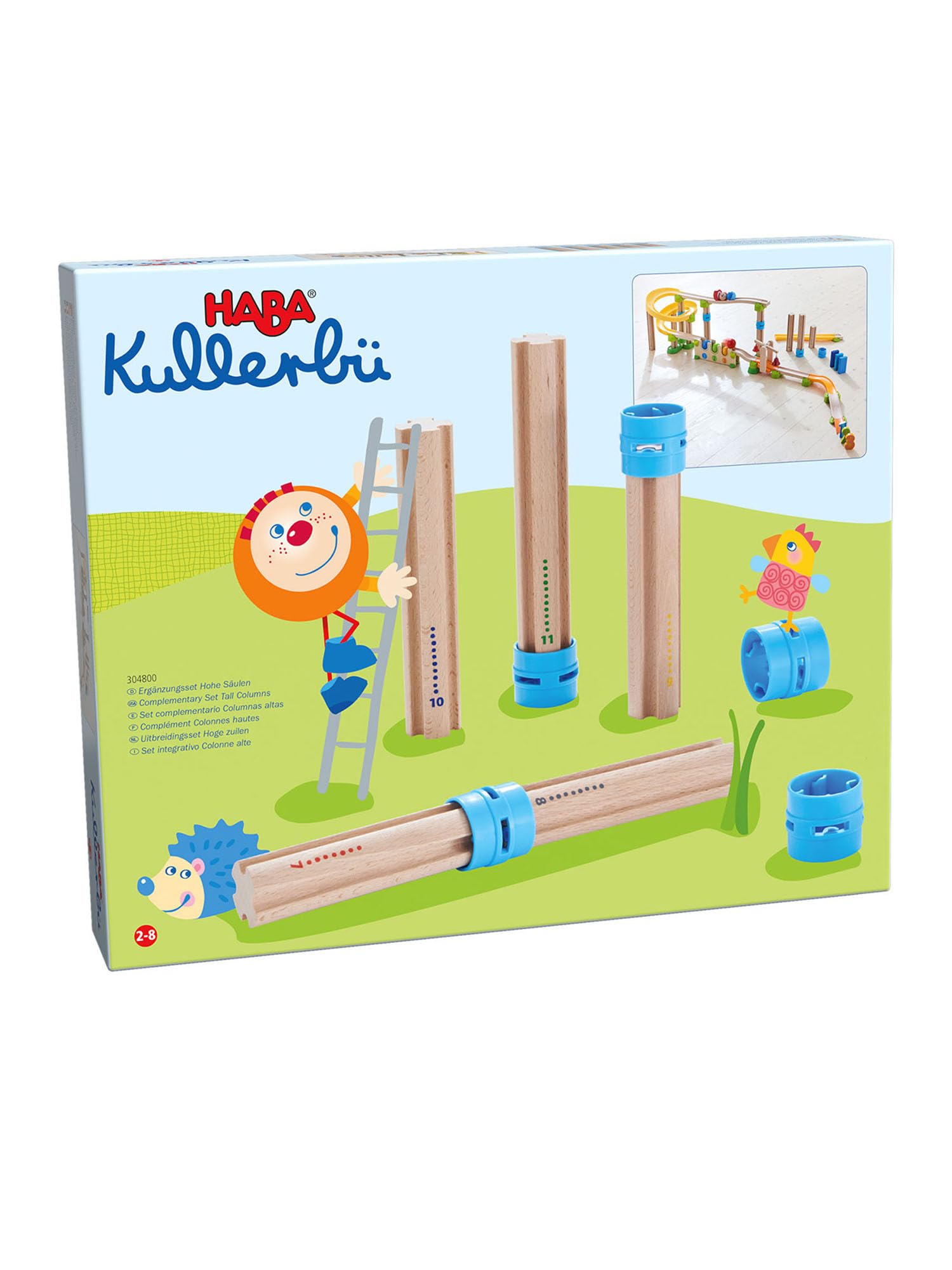 HABA Spielbausteine Kullerbü zestaw uzupełniający wysokość kolumny 2-częściowy zestaw - zestaw uzupełniający i wysokie kolumny od 2 lat