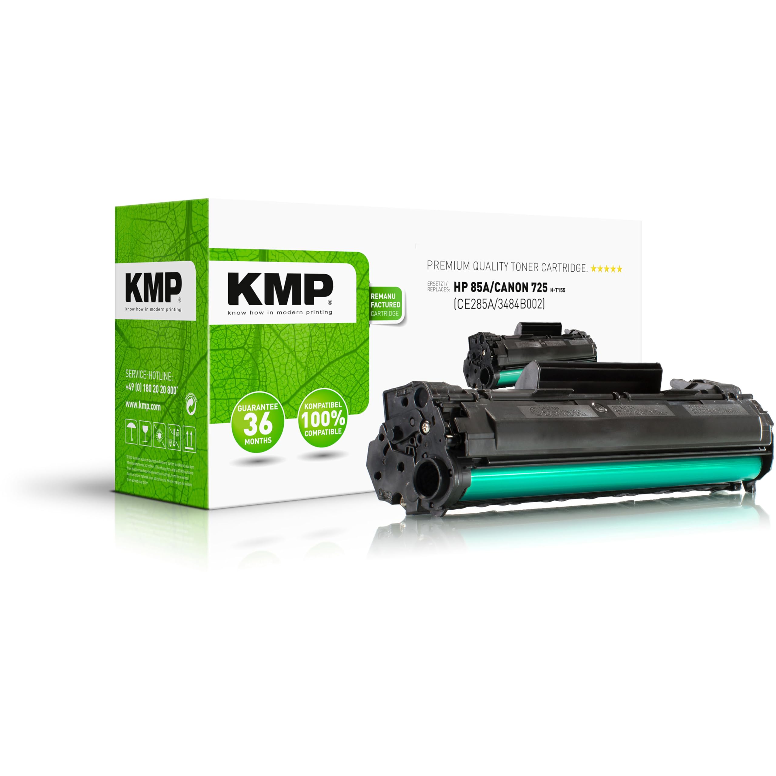KMP Tonerkartusche passend für HP 85A Black (CE285A) XXL - H-T155 - für HP Laserjet Pro M1132, M1212nf, M1217nfw, M1213nf MFP, P1102, P1102w, ... etc.