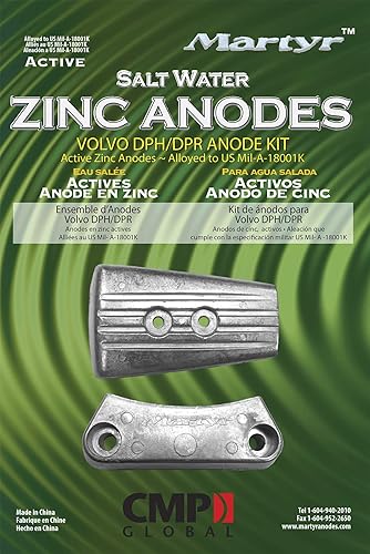 Martyr Anodes CMDPHKITZ Volvo Penta DPHDPR Kit de ánodo, Zinc