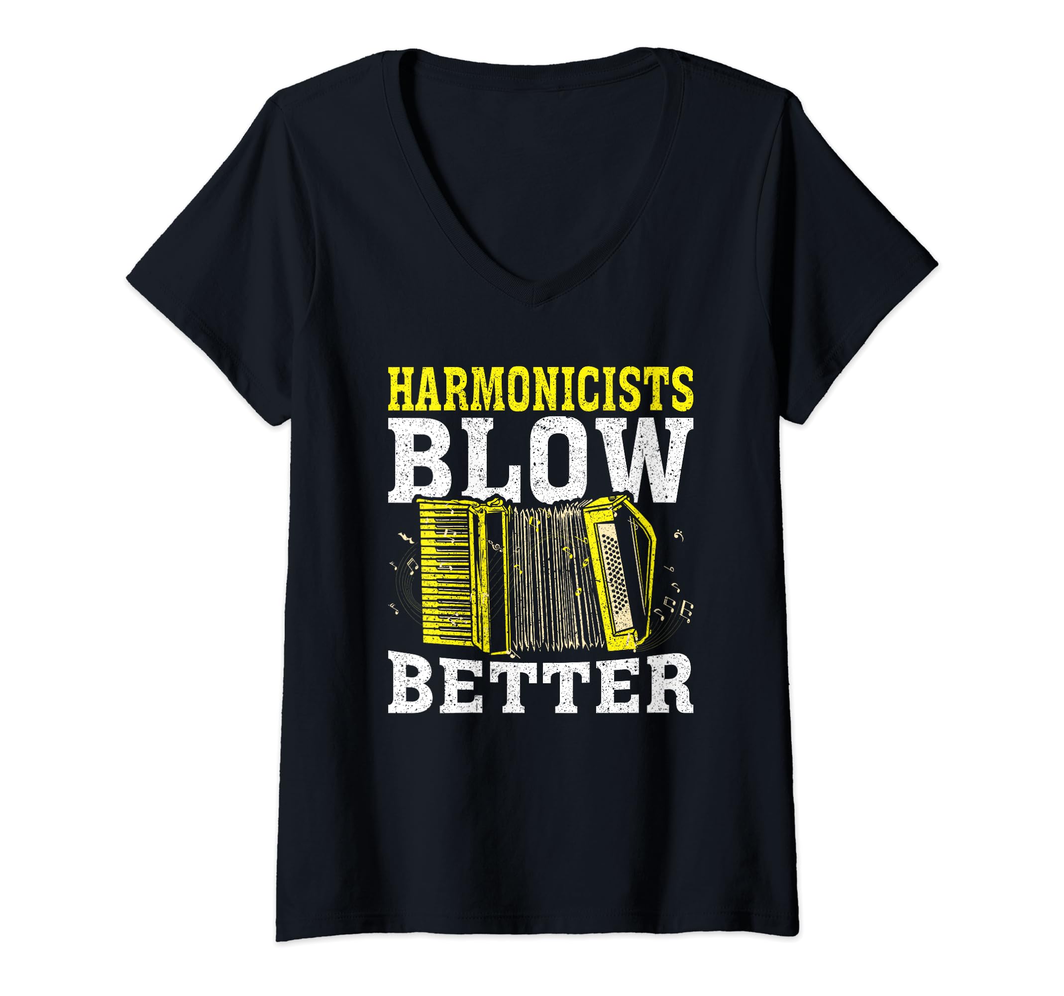 Accordion Apparell for Accordion PlayerHarmonicists Blow Better Arccordion V-Neck T-Shirt