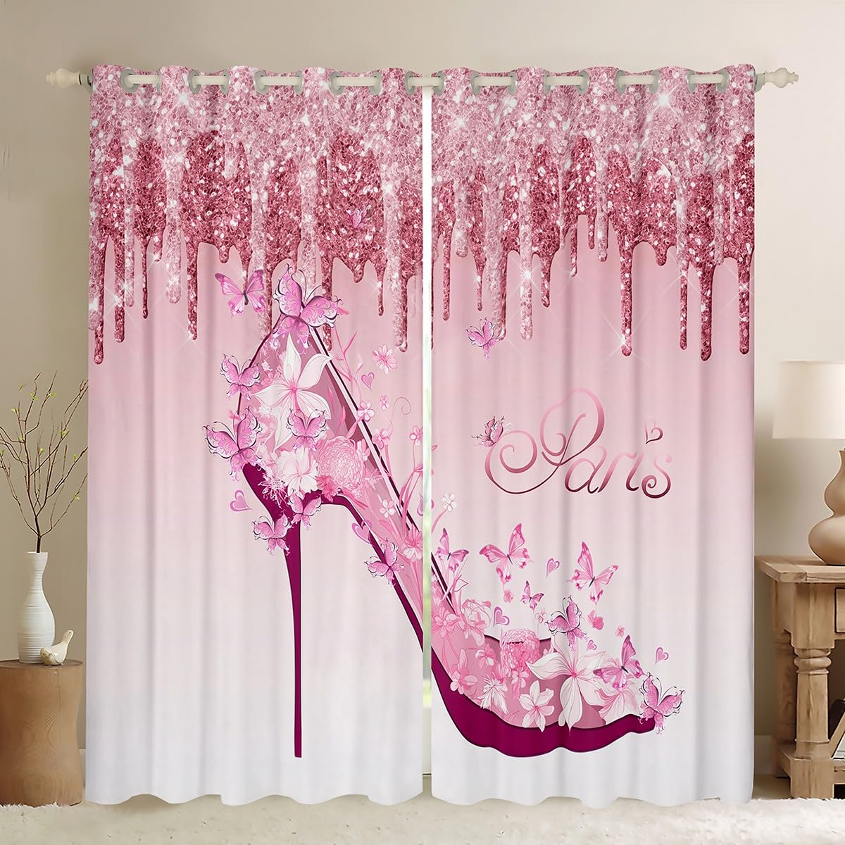 Manfei Cortinas De Ventana Con Estampado De Vacas Para Niños, Con Estampado  De Flores Y Vacas,, image size:1200x1200