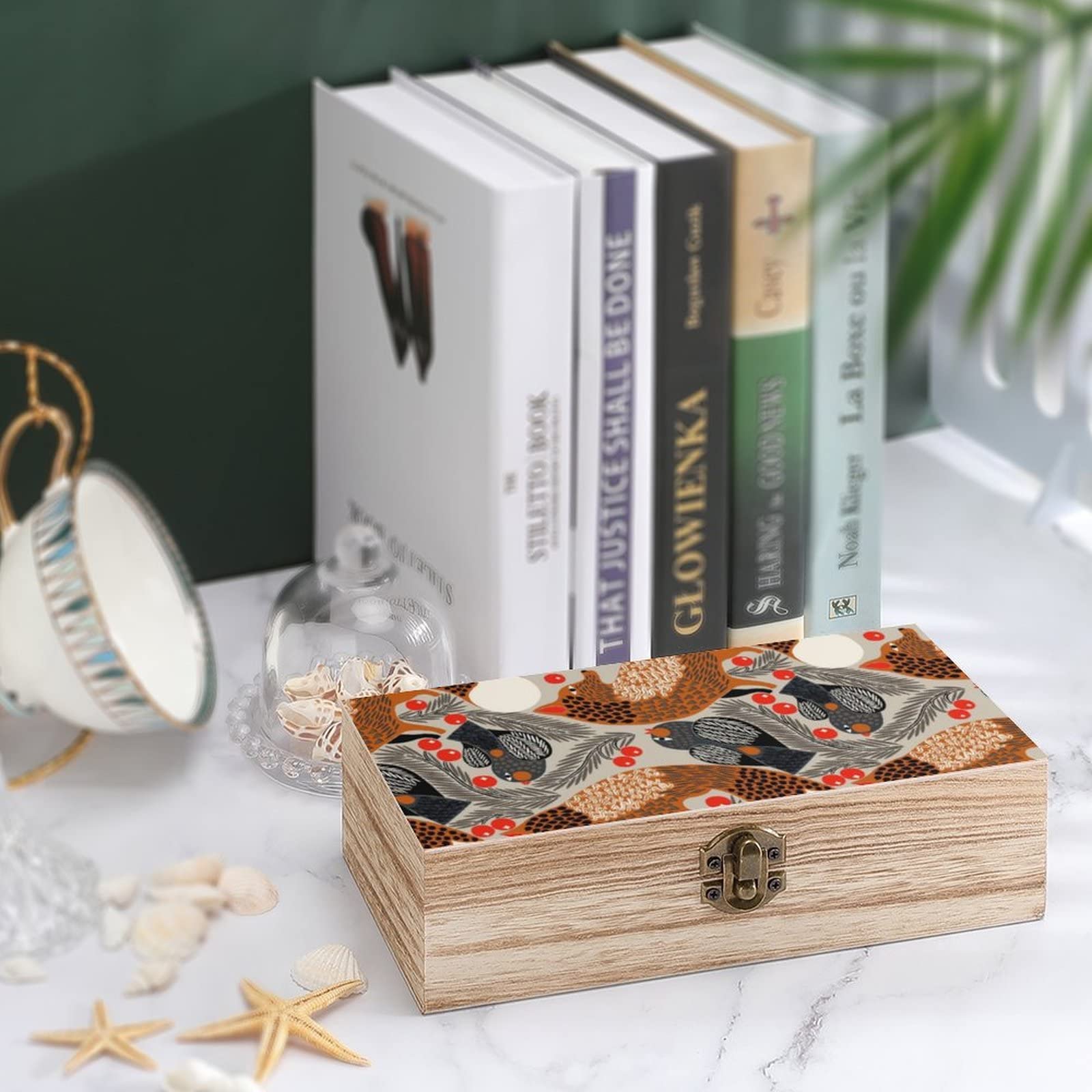 Amazon｜花柄 シンプル 木製 収納ケース 小物入れ 木箱 文具 記念品