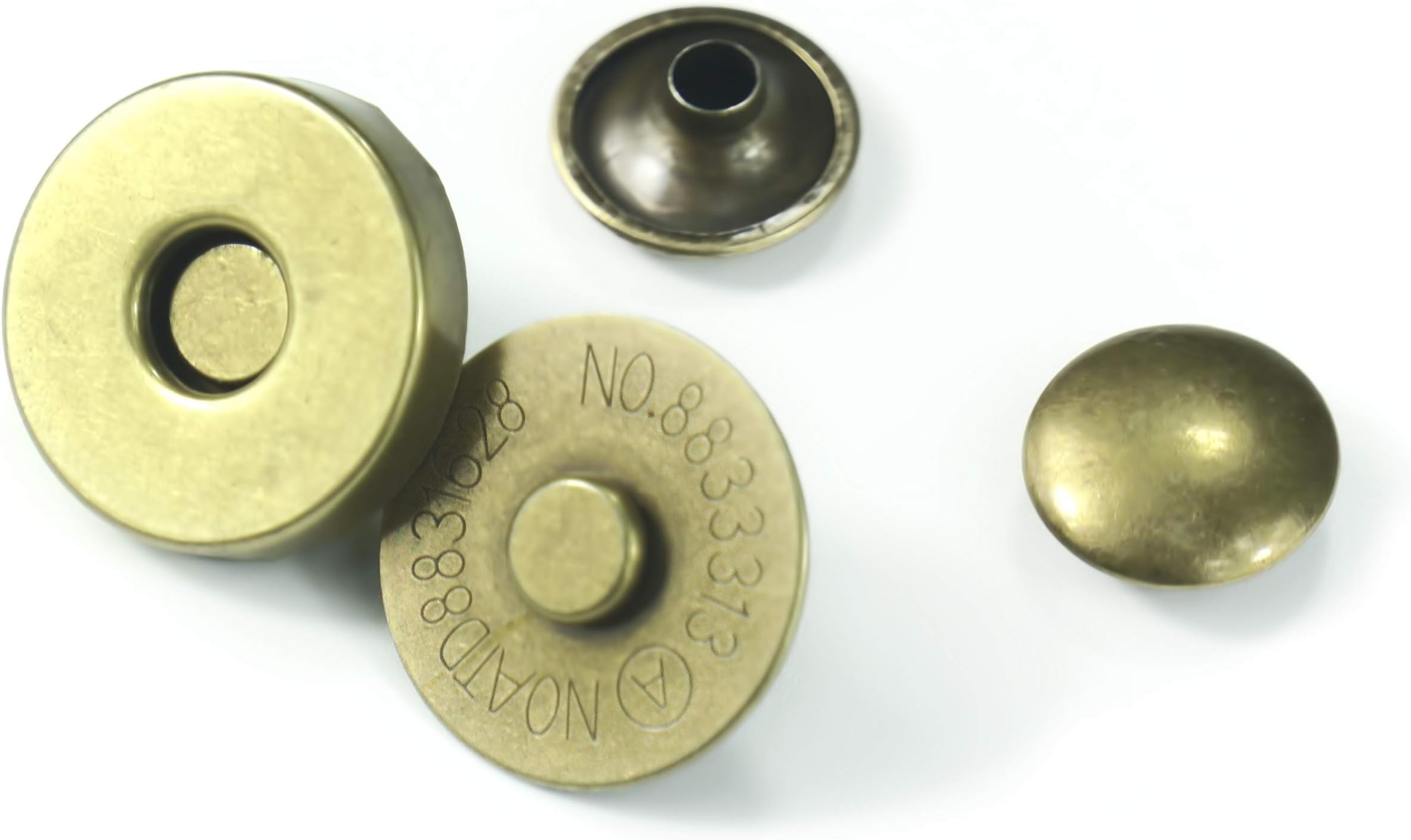 Magnetic Snaps Purse Double Rivet Closures Round Clasp Stud Button (Antique Bronze 20 Sets)