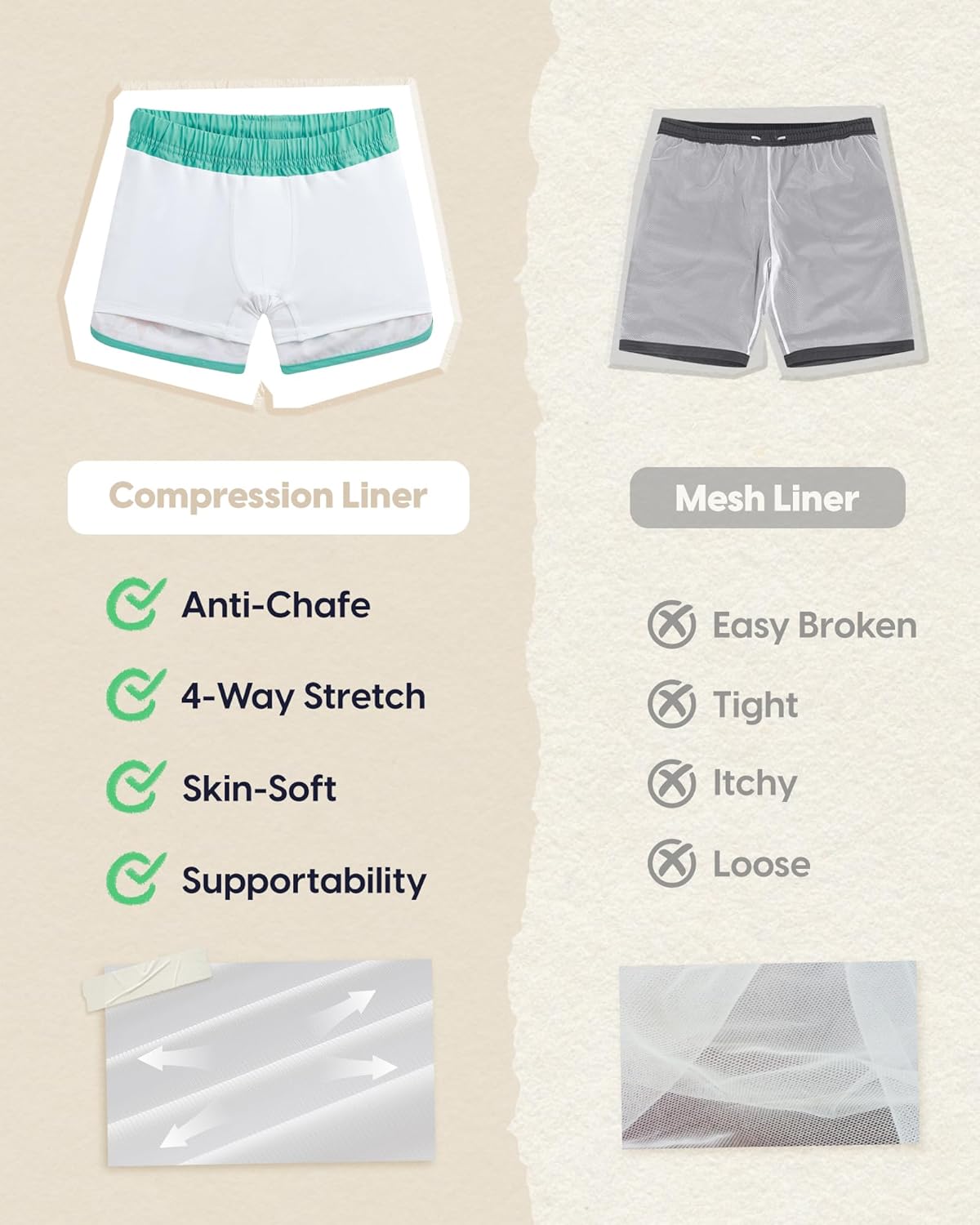 maamgic Boys Swim Trunks with Compression Liner Vintage Swim Shorts Toddler Swimsuit - Image 4