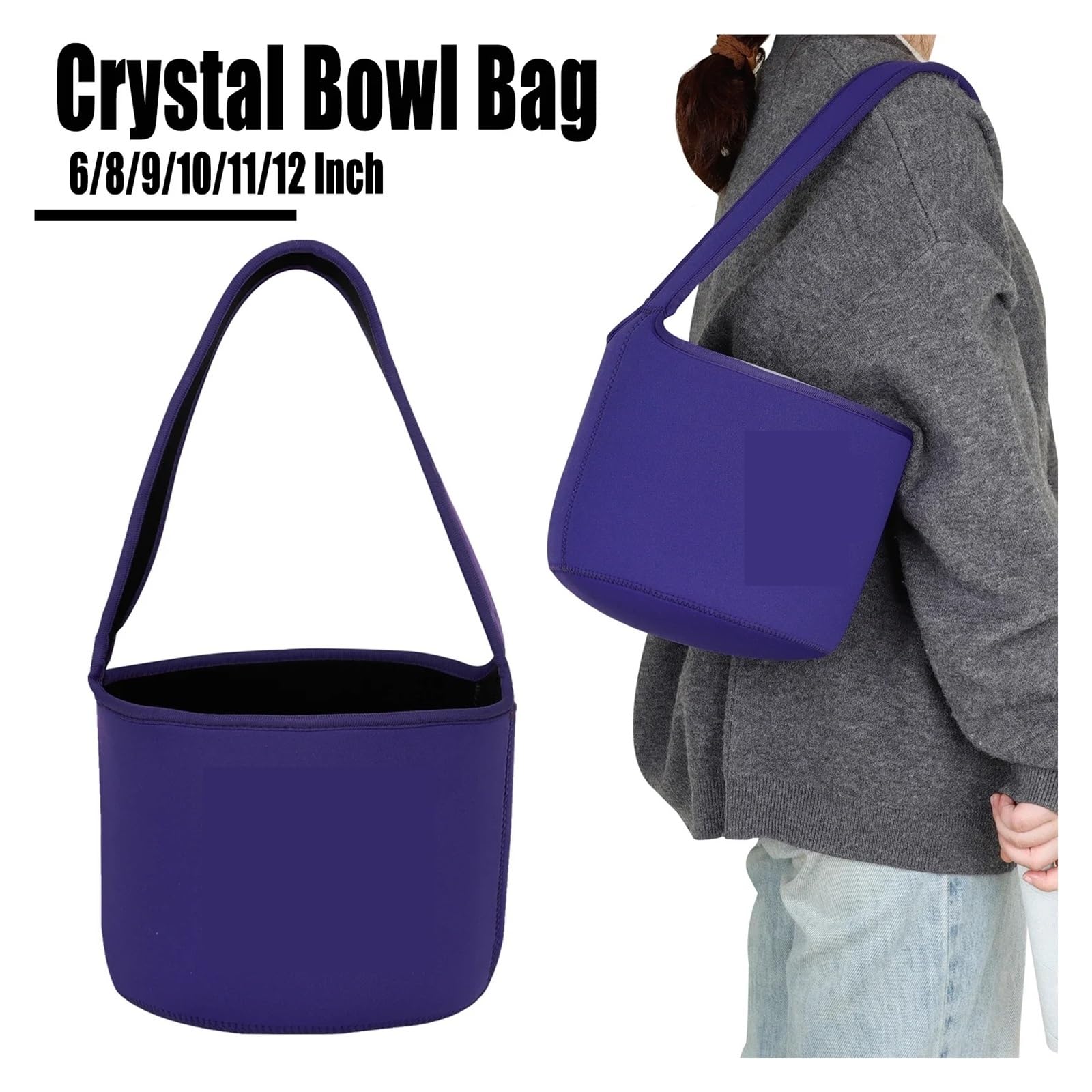 Bolsa para cuencos tibetanos Bolsa de cuenco cristal, bolso morado 6/8/10/11/12 pulgadas, bolsa almacenamiento, for cantar, accesorio profesional for instrumentos percusión(10 Inch)
