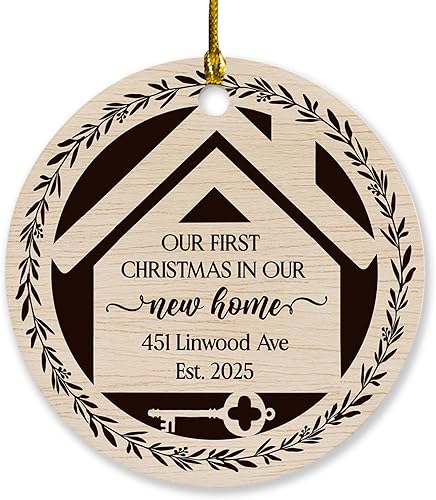 Miniatura 1 de Regalo de inauguración de la casa 2023, adorno personalizado de nuestra primera Navidad en nuestro nuevo hogar, recuerdo de la primera casa 2023,