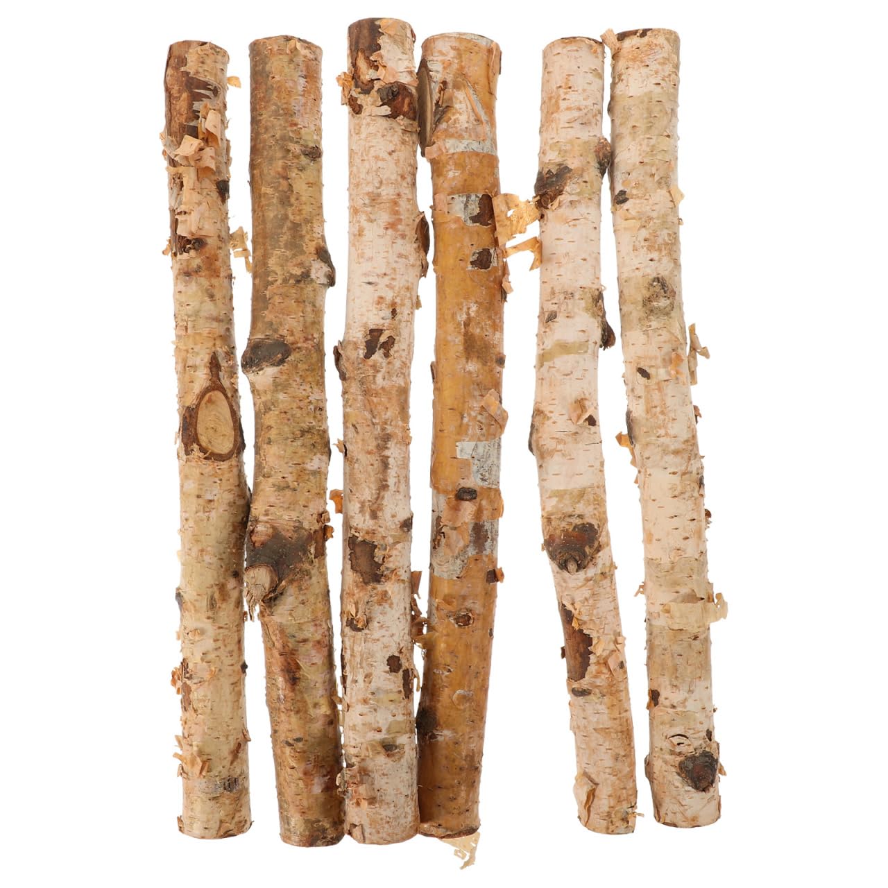 VILLCASE 6pcs Wood Log Sticks, 12'' Natural Birch Logs Twigs Craft Sticks Unfinished Wood Crafts Sticks for DIY Crafts Rustic Home Decor School Projects Festival Decoration