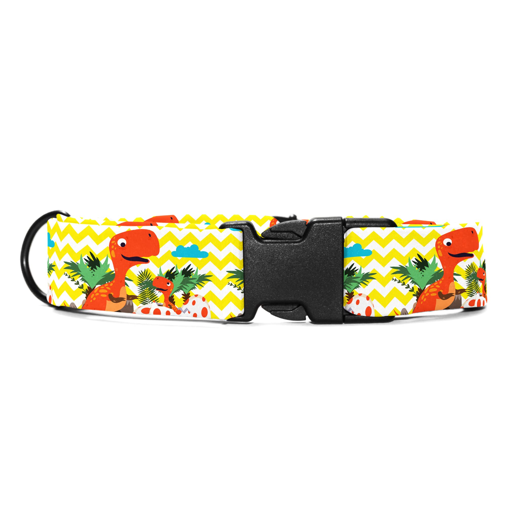 Collars by Taggie™ - Dino Delight | Butter Soft Fabric | Strong Hold | Seamless Stitch | Super Vibrant Print | Metal Hardware (L) (B0BVG8YF4B) Amazon Price History, Amazon Price Tracker