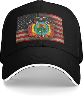 Bolivian Coat of Arms Unisex Baseball Cap Adjustable Outdoor Sport Hat with Breathable Design8 Black