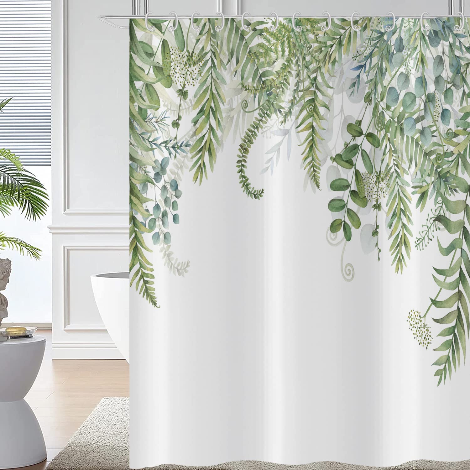 Hnmdmyi Green Leaf Shower Curtain 180x180