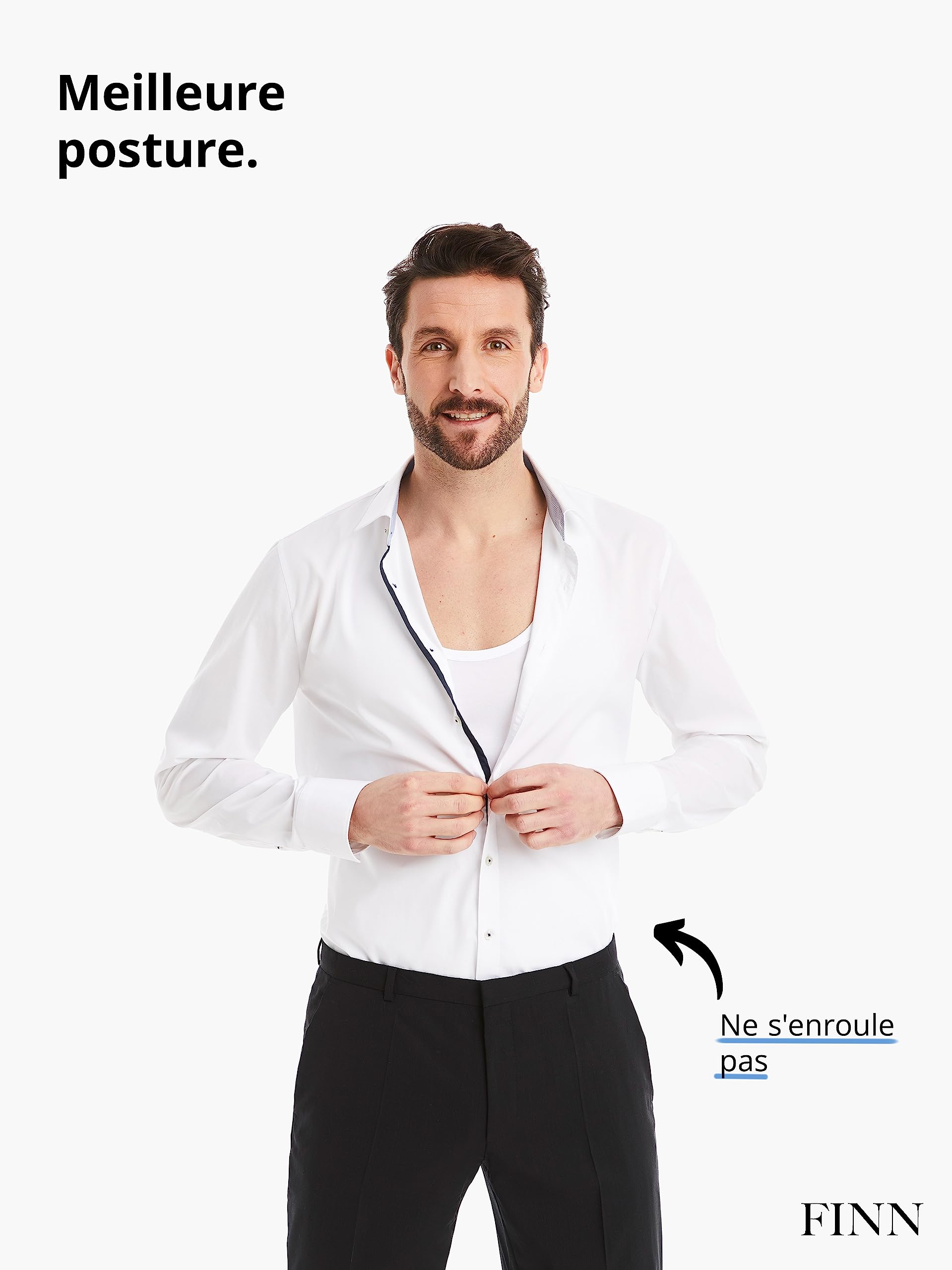 FINN débardeur modelant pour Hommes - Maillot de Corps Shapewear sans Manches en Coton - sous-Maillot de Compression Body Shaper pour Un Ventre Plus Plat
