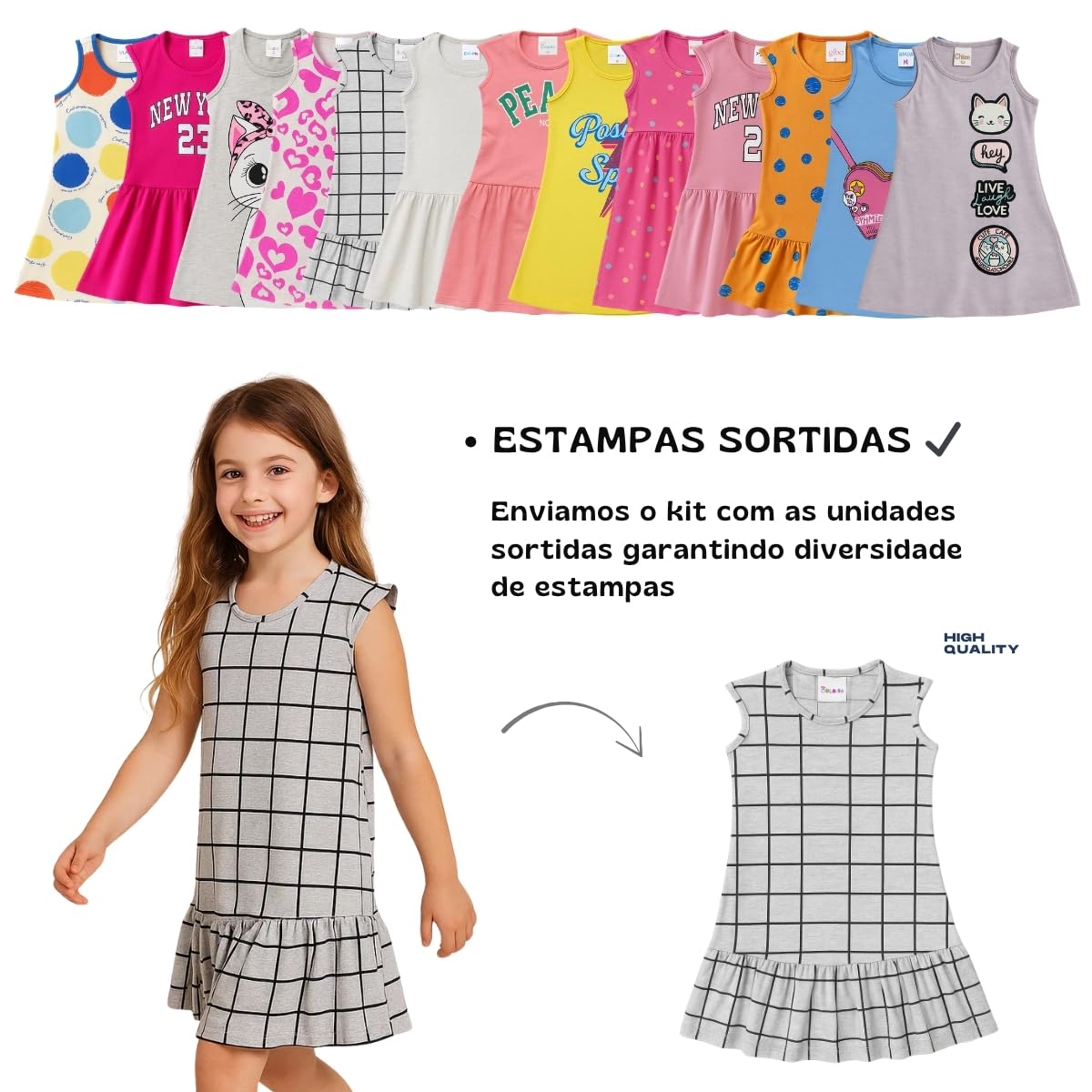 Kit 2 Vestidos Infantil Menina de Verão Malha 100% Algodão Godê Estampado em promoção! Veja a oferta e mais achadinhos de Meninas 9 Hoje é o melhor dia para comprar Kit 2 Vestidos Infantil Menina de Verão Malha 100% Algodão Godê Estampado com aquele preço maroto! Promoção! Aproveite a oferta! 9
