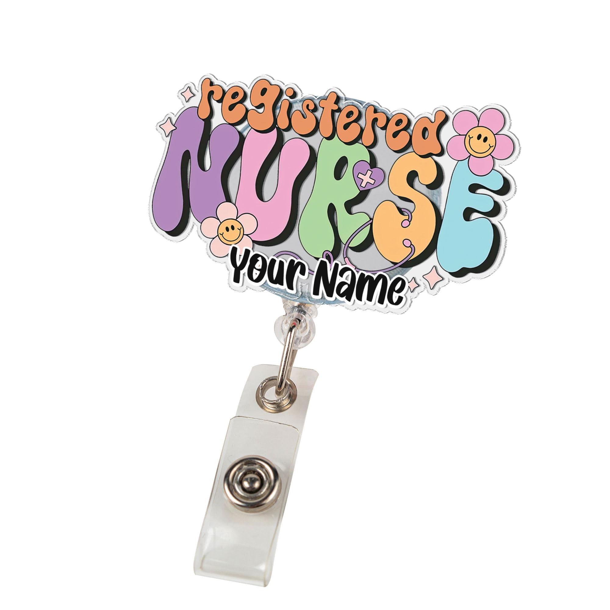 Custom RN Badge Reel, Personalized ID Card Holder for Nurses, Medical Assistants, Registered Nurse Badge Holder, Cute Nurse Badge Reel, Gift for