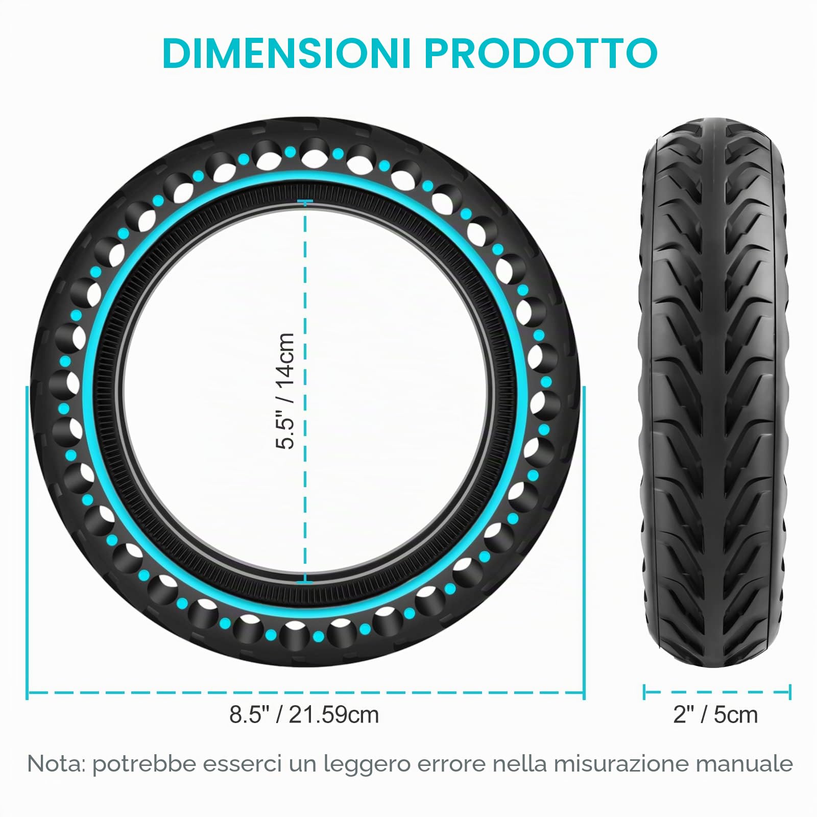 BANGTING 2PCS 8,5 Pollici Ruota Monopattino Elettrico, 8 1/2 x 2 Ruote Monopattino Gomme Piene, 50/75-6.1 Pneumatico di Ricambio per Xiaomi Pro 2 / M365 / M365 Pro / 1S / 3/3 Lite/Essential