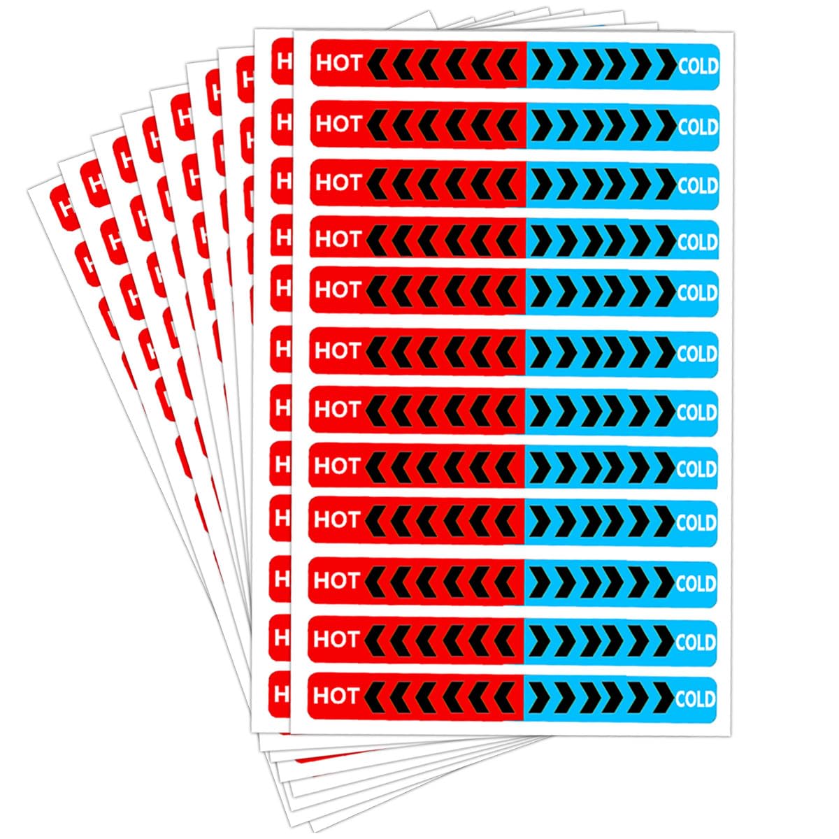 PATIKIL 6 Stück Heiß/Kaltwasser Aufkleber | Selbstklebende Acryl-Schilder Rot/blau Für Wasserhähne
