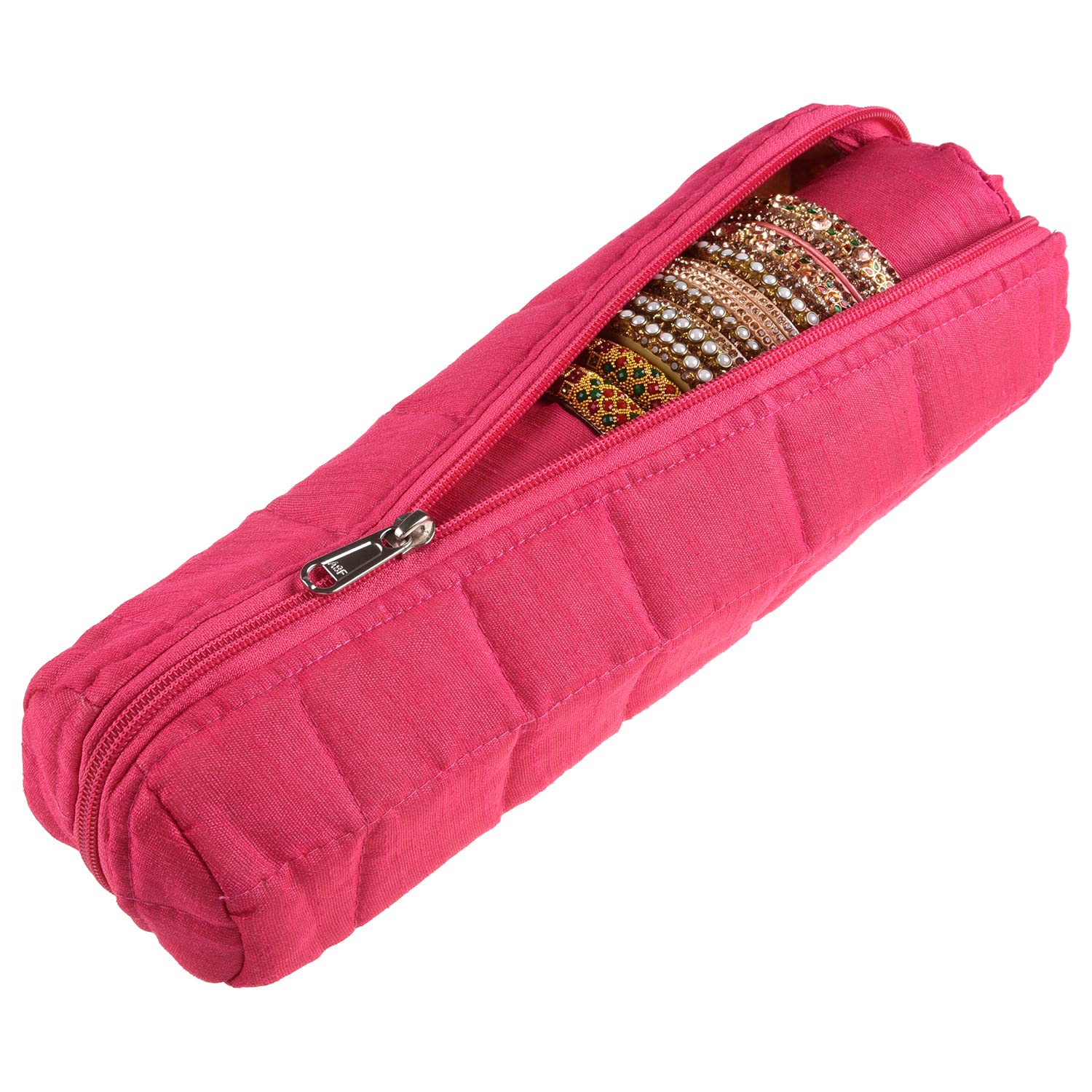 Kuber Industries Single Rod Bangle Box | Polyester Watch Organizer for Small Jewellery | Travelling Bracelets Organizer with Zipper | Pink (B0BZ48RTC5) Amazon Price History, Amazon Price Tracker